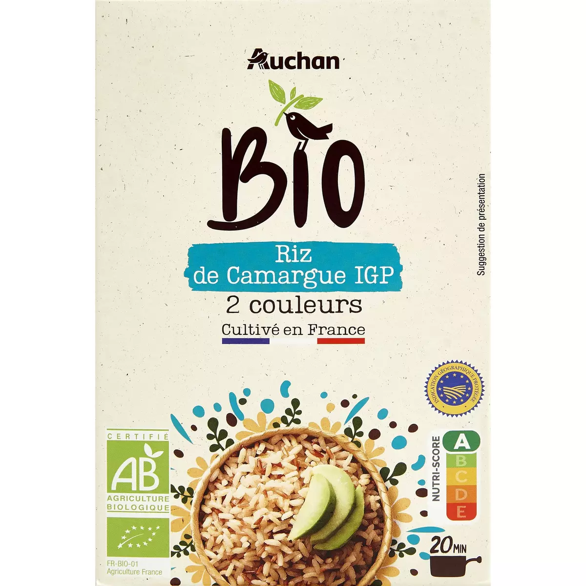 AUCHAN BIO Duo de riz de Camargue IGP 500g