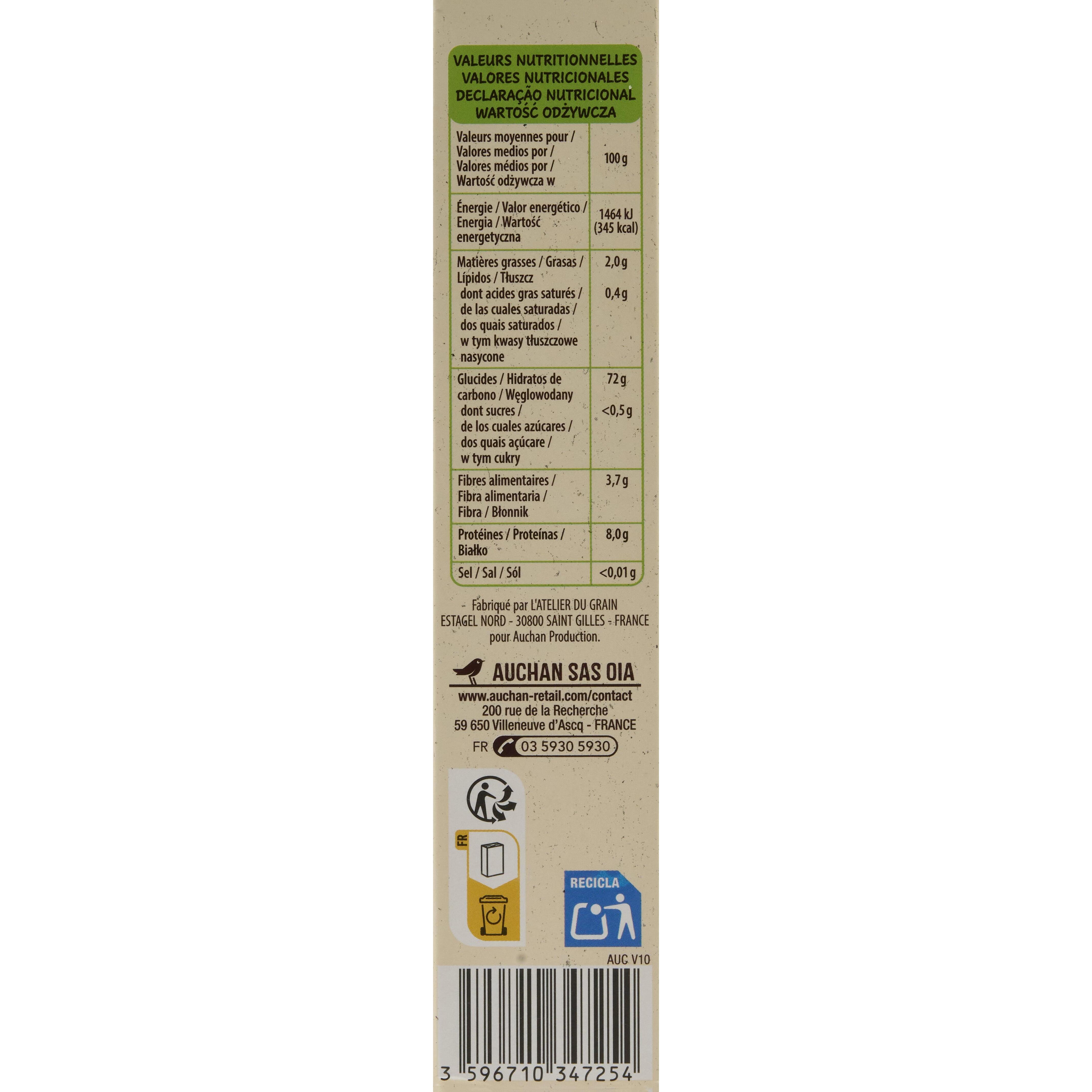 Voir la diapositive 3 : AUCHAN BIO Duo de riz de Camargue IGP 2 couleurs 500g