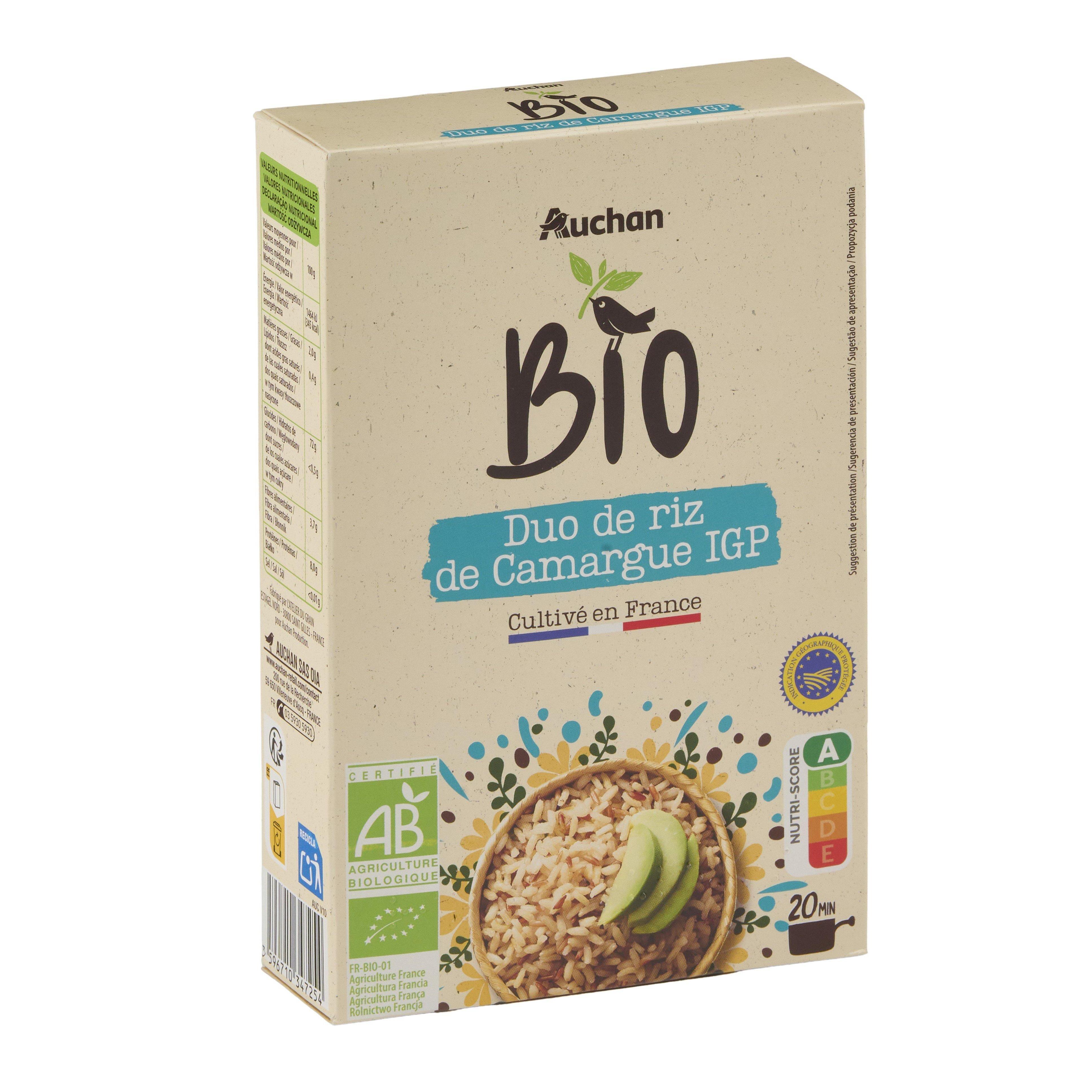 Voir la diapositive 4 : AUCHAN BIO Duo de riz de Camargue IGP 2 couleurs 500g
