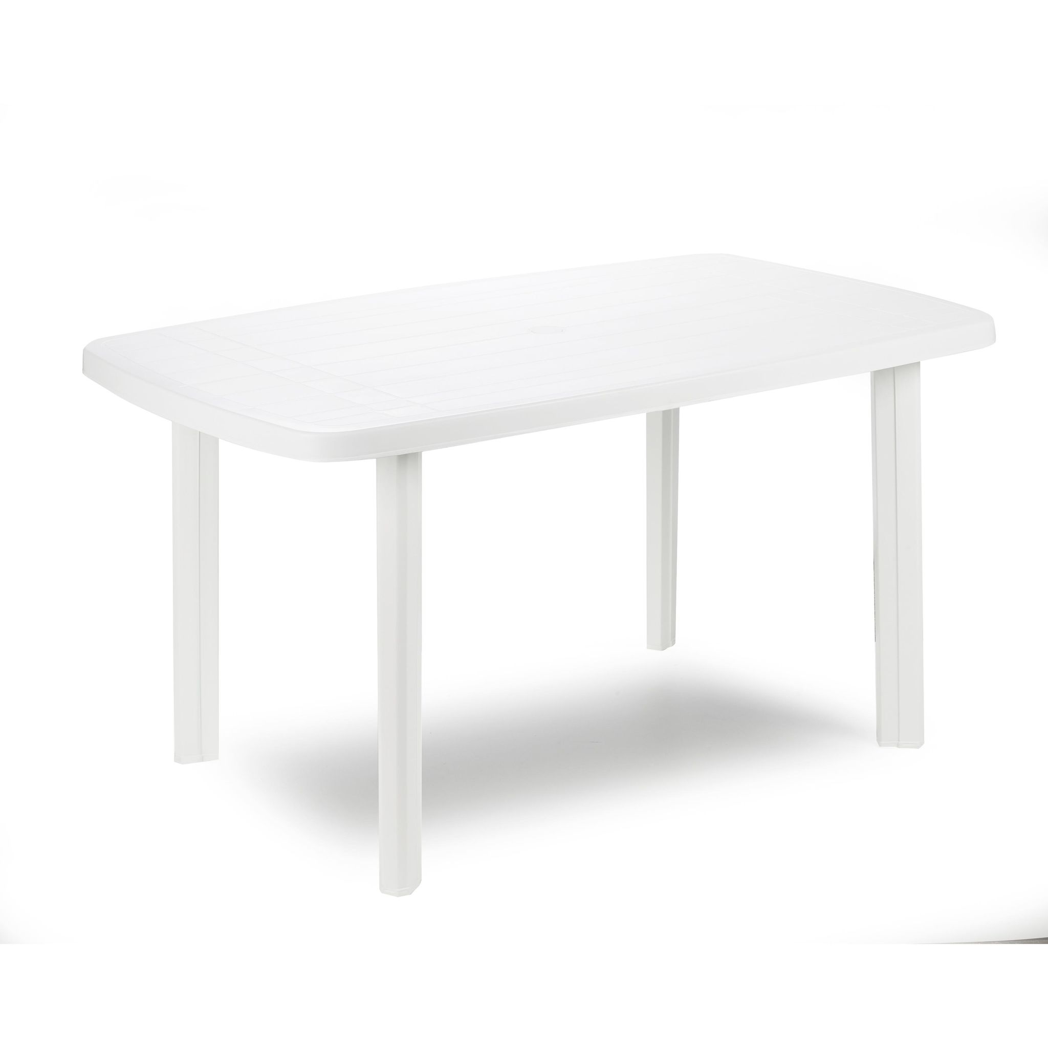 PROGARDEN Table de jardin en résine 137 x 85 - Blanc