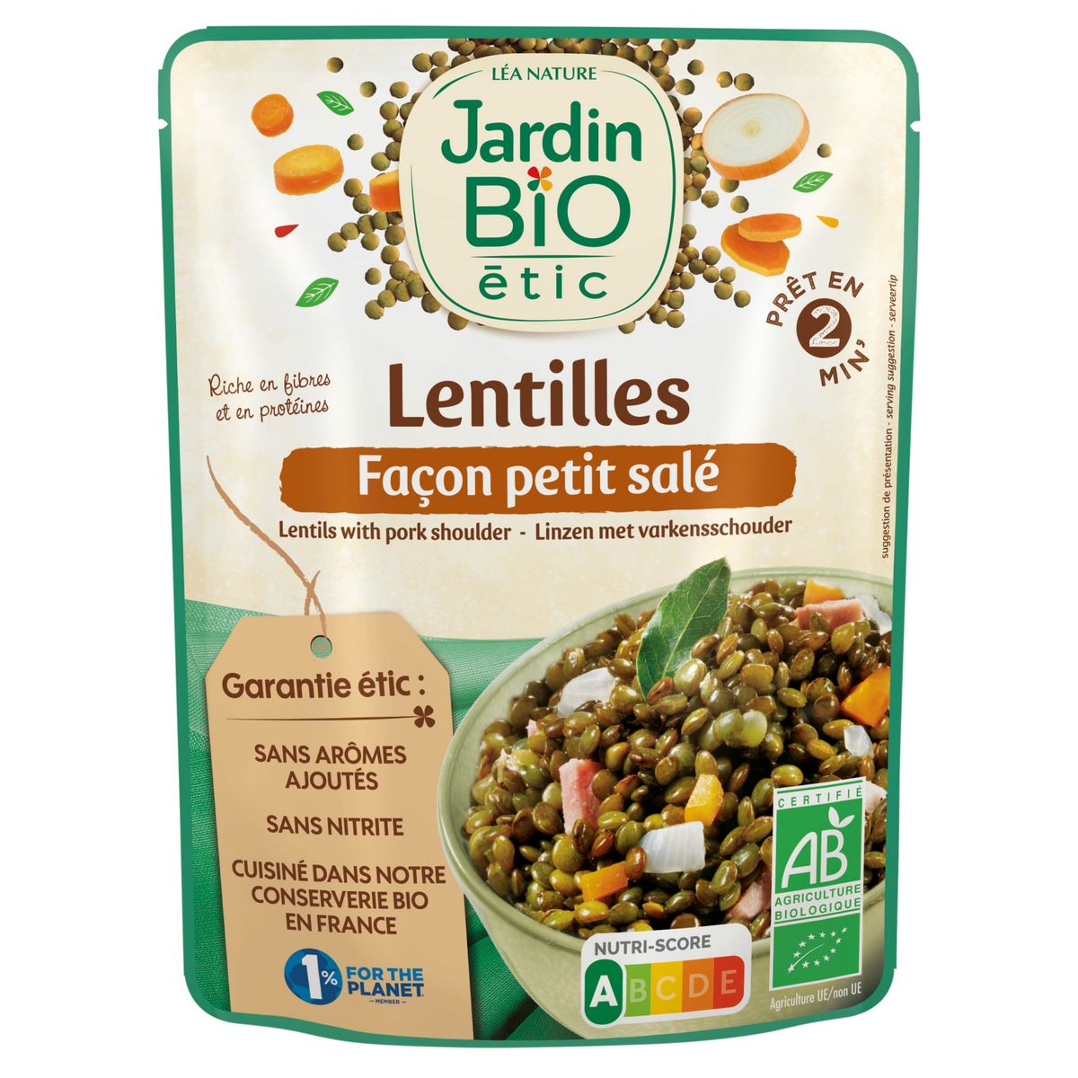 JARDIN BIO ETIC Lentilles façon petit salé sachet express 250g