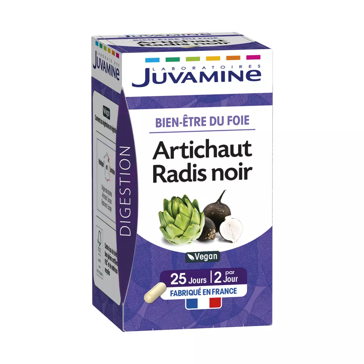 JUVAMINE Bien-être du foie artichaut radis noir vegan 50 gélules 18g