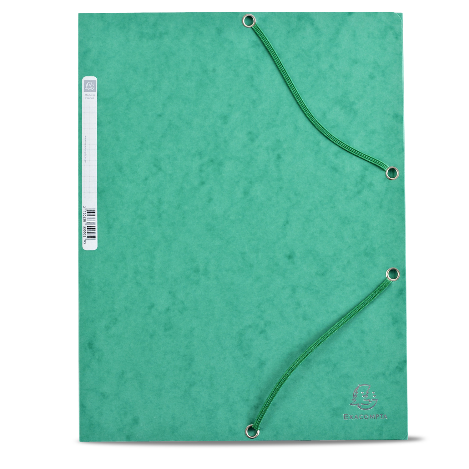 Voir la diapositive 2 : EXACOMPTA Chemise cartonnée à élastique 24x32cm 3 rabats vert