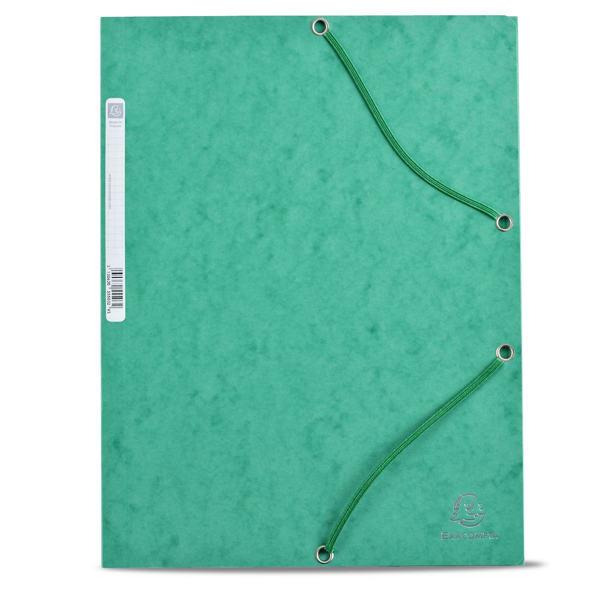 EXACOMPTA Chemise cartonnée à élastique 24x32cm 3 rabats vert
