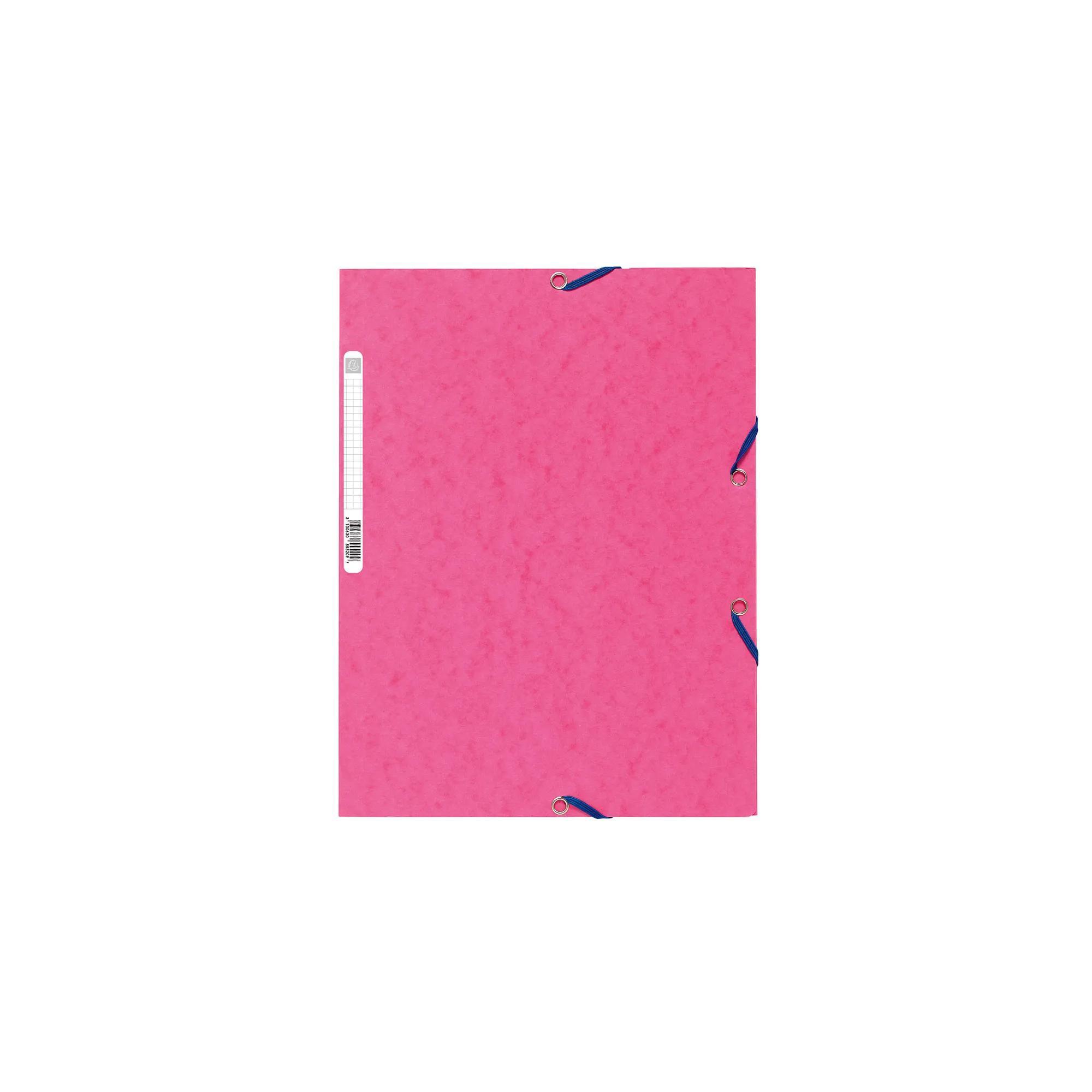 EXACOMPTA Chemise à élastiques en carton lustré, format 24x32 cm, fuchsia