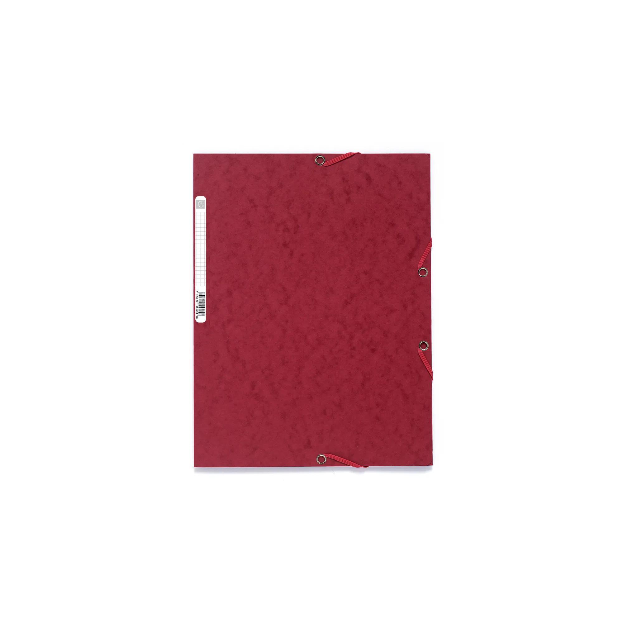 EXACOMPTA Chemise à élastiques en carton lustré, format 24x32 cm, Cerise