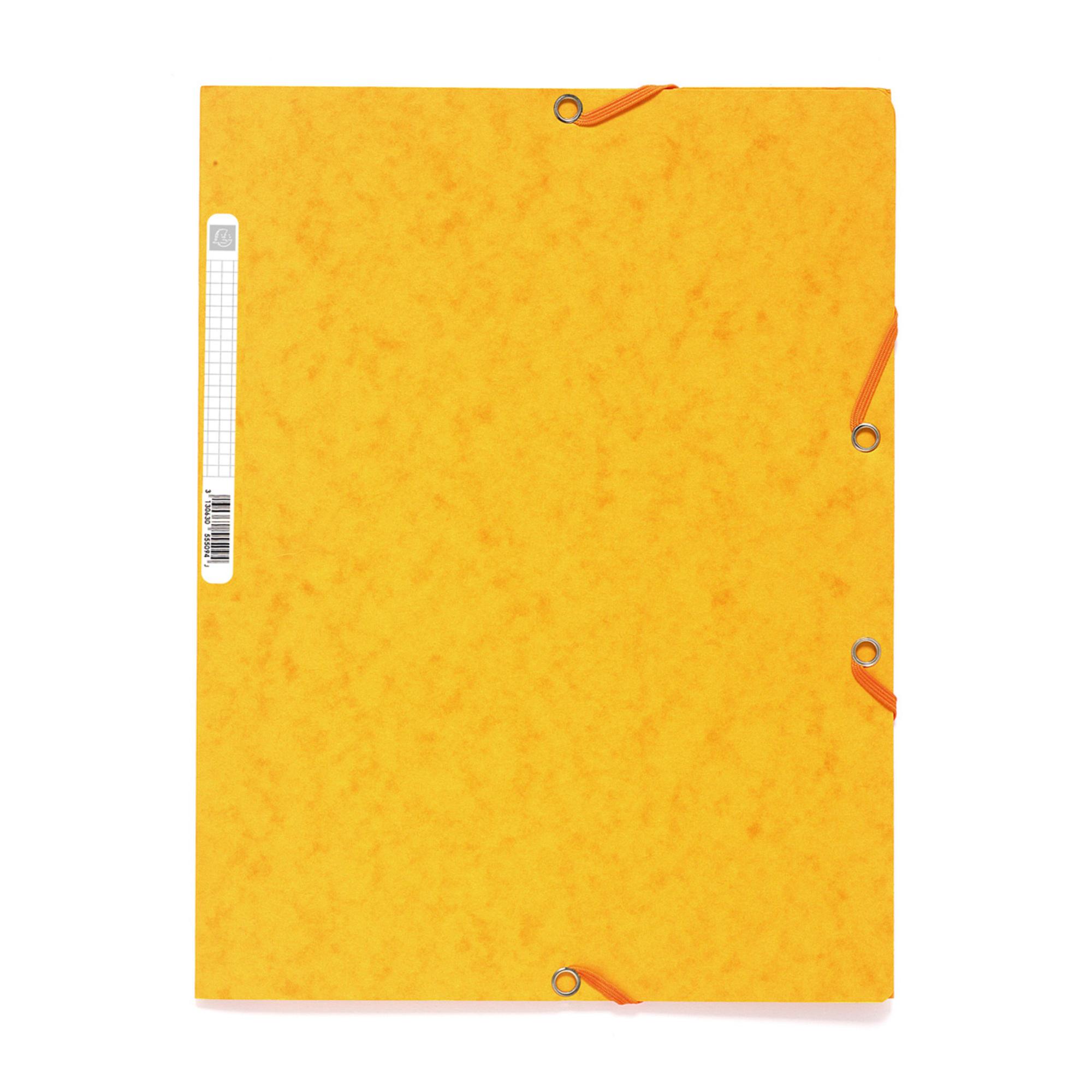 EXACOMPTA Chemise cartonnée à élastique 24x32cm 3 rabats jaune