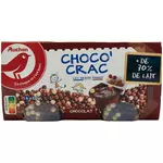 AUCHAN Choco' Crac - Crème dessert au chocolat et billes croquantes 4x117g