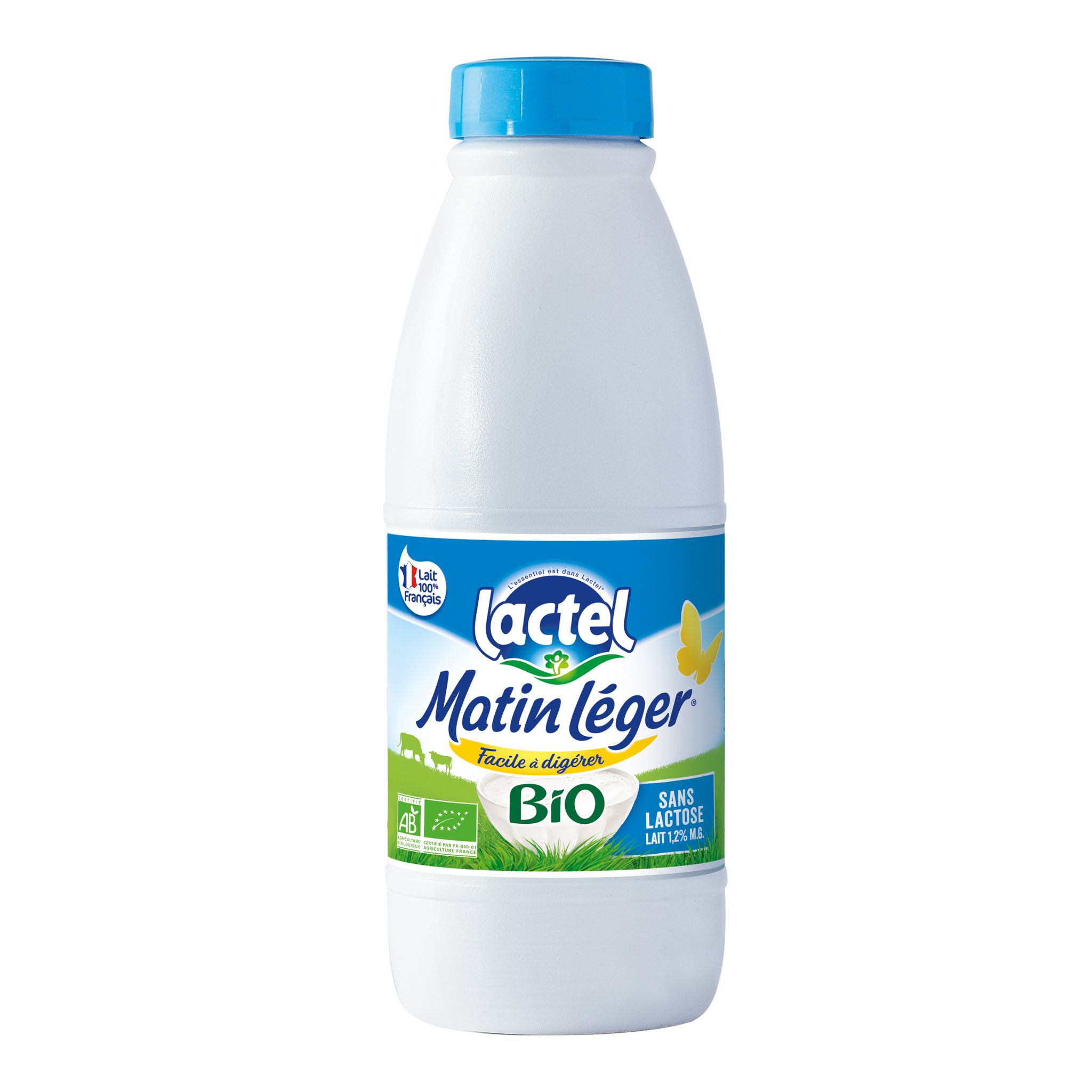 Voir la diapositive 2 : LACTEL Matin léger Lait bio facile à digérer sans lactose 1L