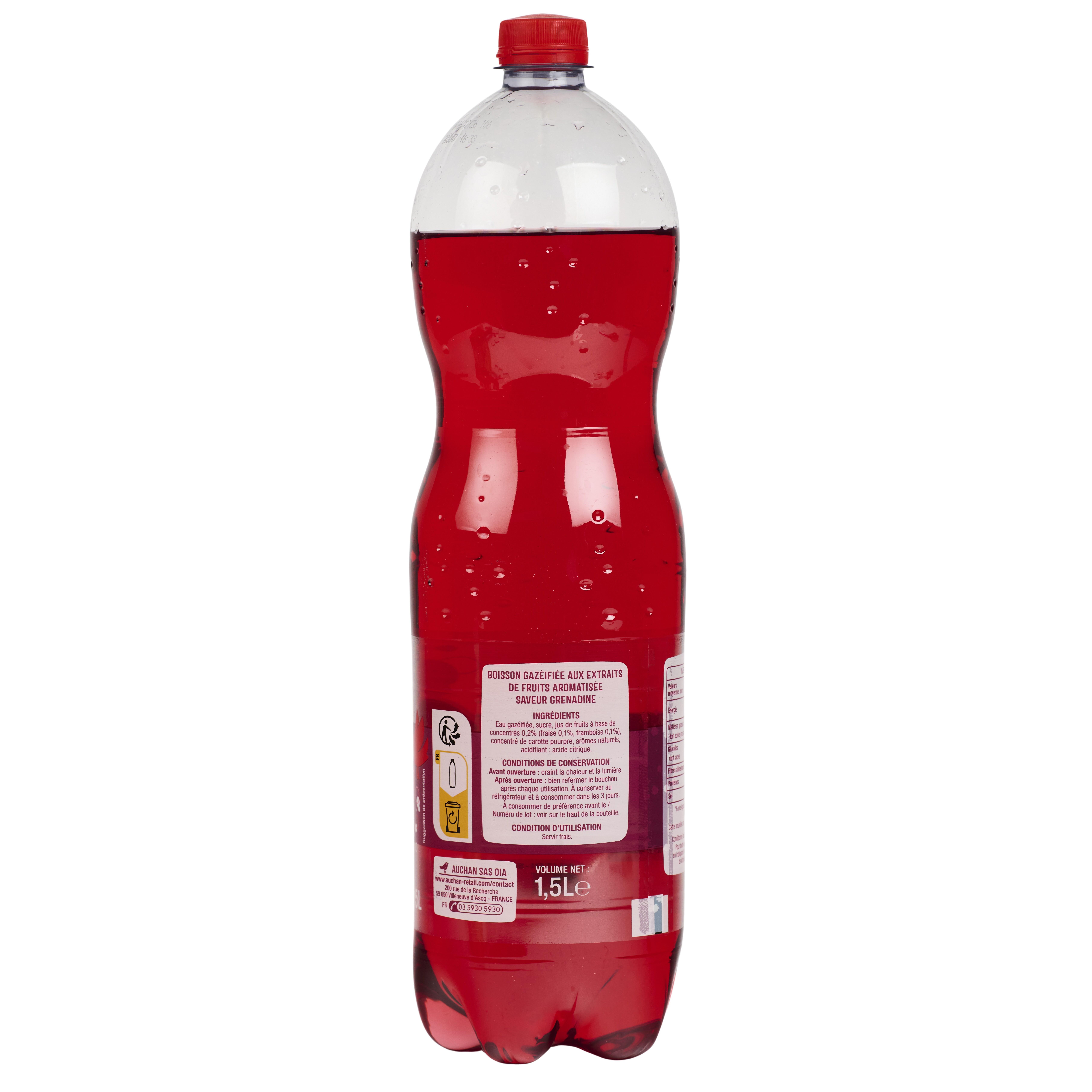 Voir la diapositive 2 : AUCHAN Diabolo grenadine 1,5l