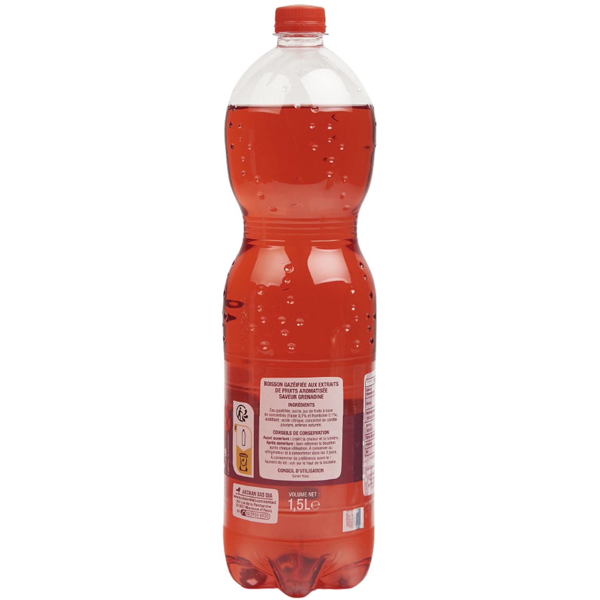 Voir la diapositive 4 : AUCHAN Diabolo grenadine 1,5l
