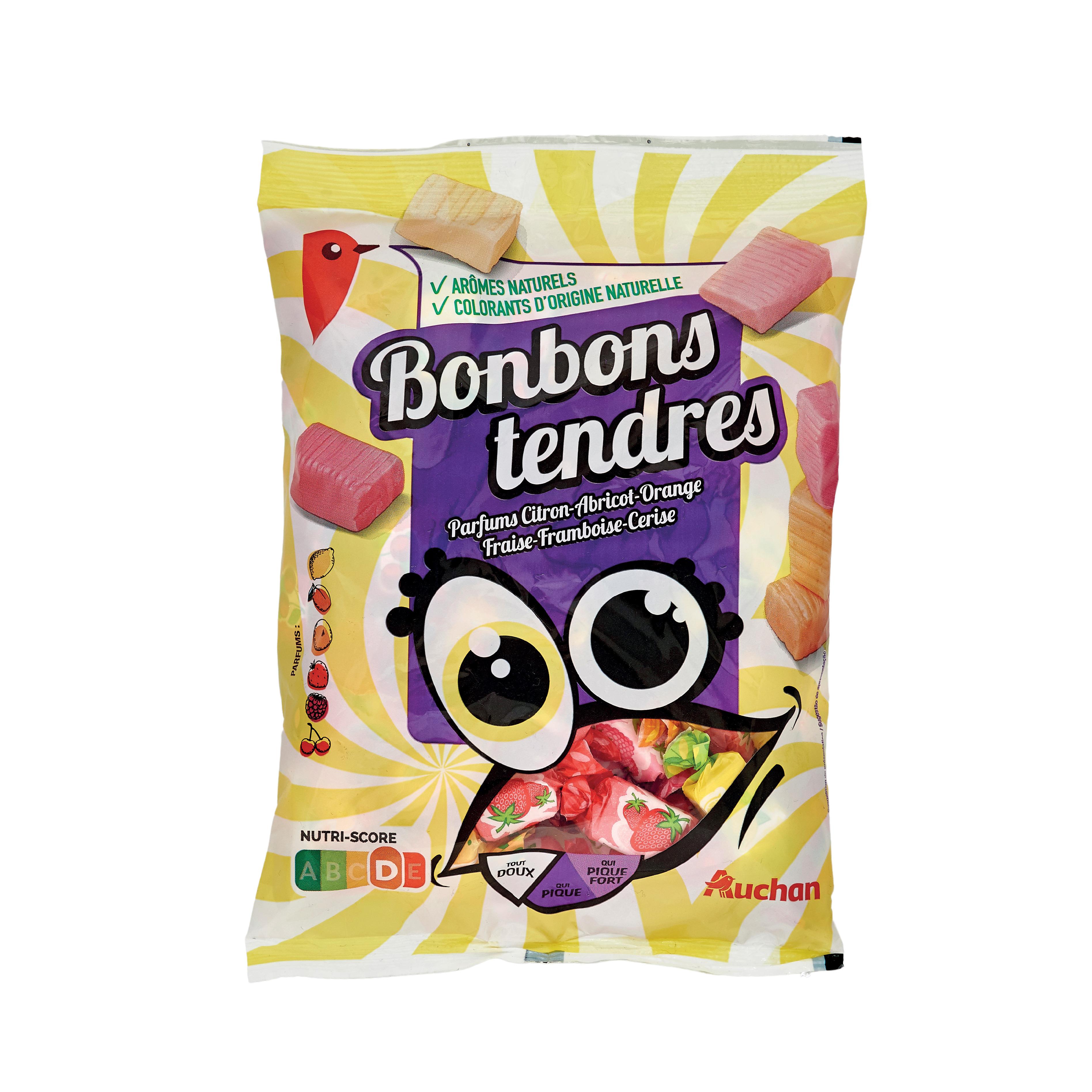 Voir la diapositive 2 : AUCHAN Bonbons méli melo aux fruits 70 bonbons 450g