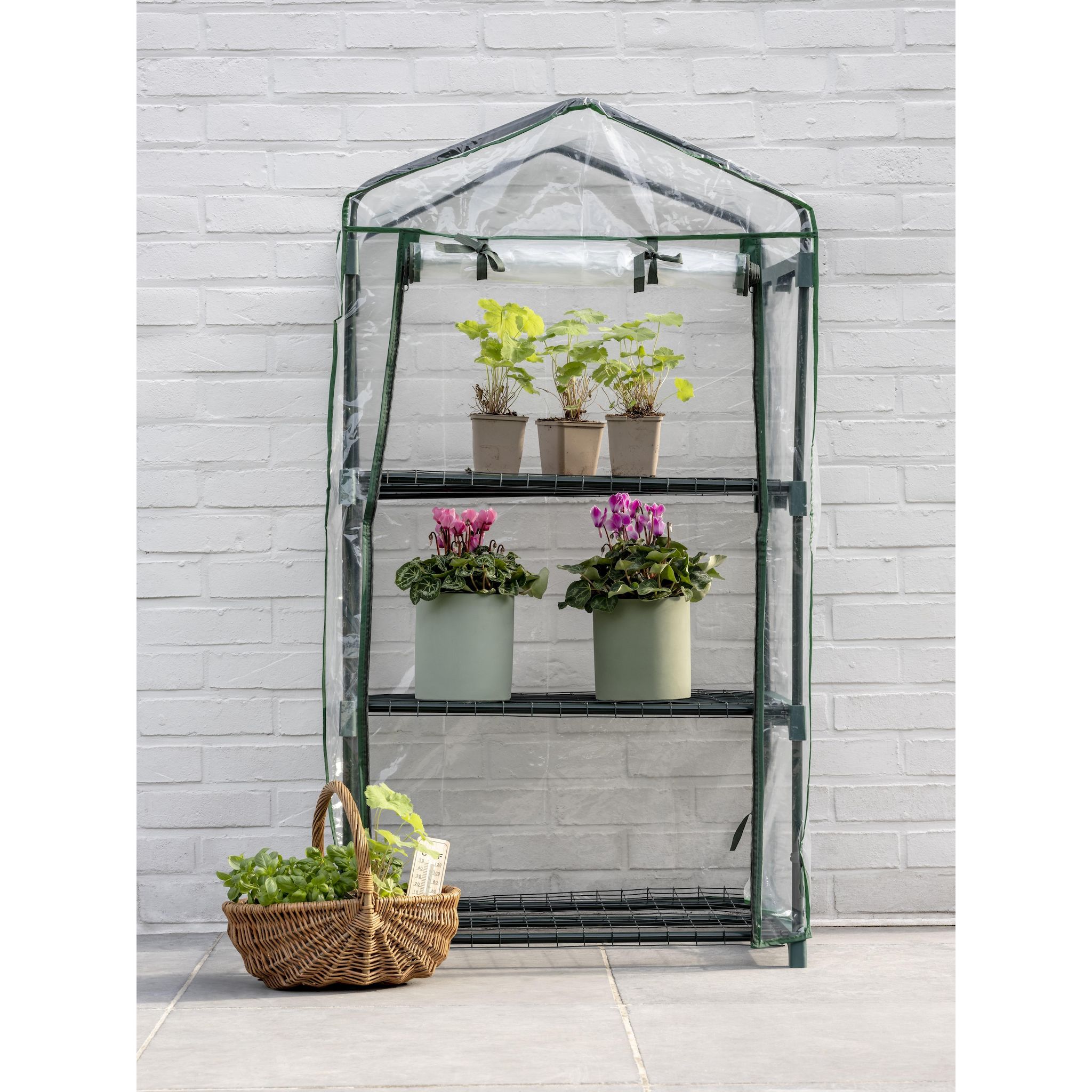 GARDENSTAR Serre 3 couches 69 x 49 x 125 cm, tube acier PE 16 mm