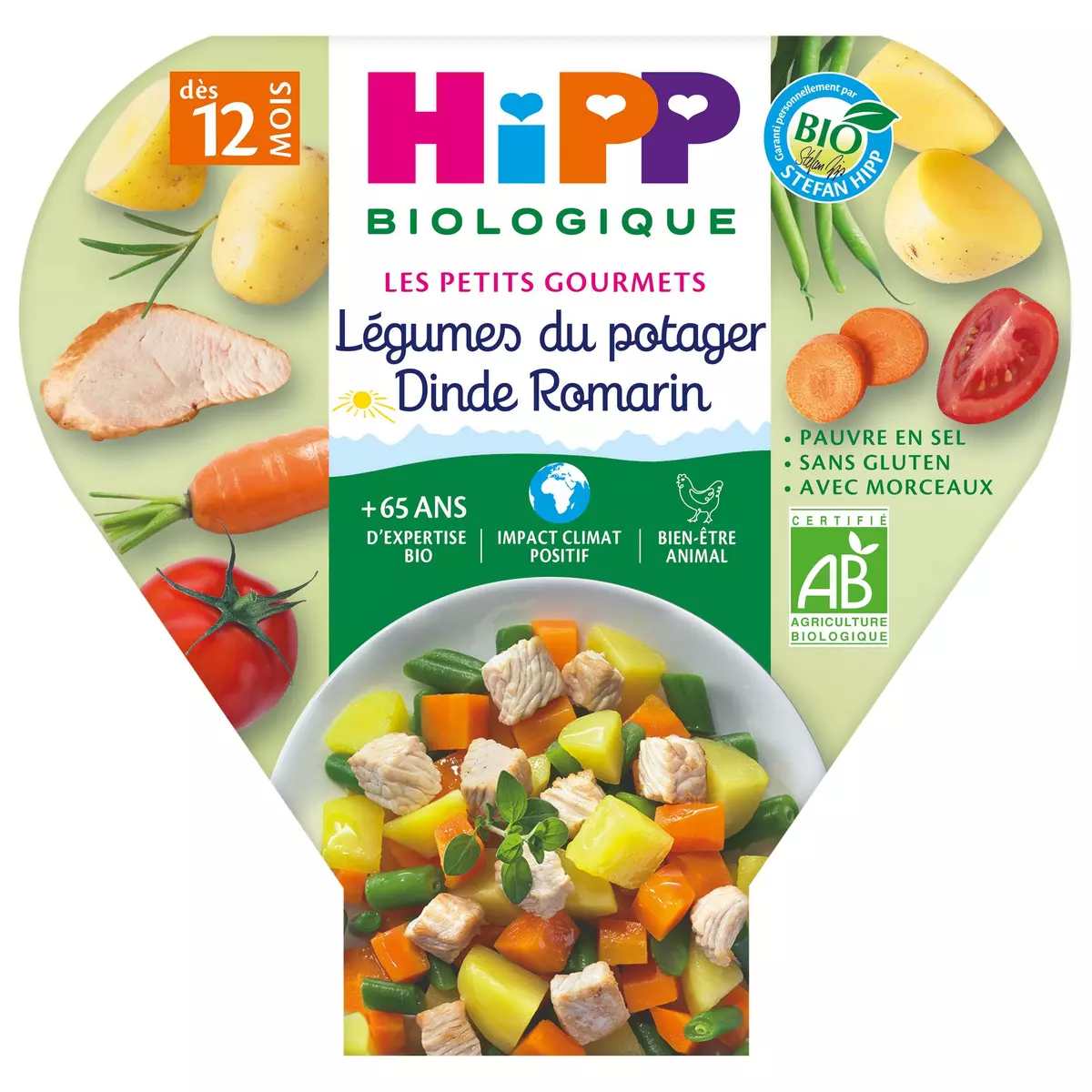 HIPP Assiette légumes du potager dinde romarin bio dès 12 mois