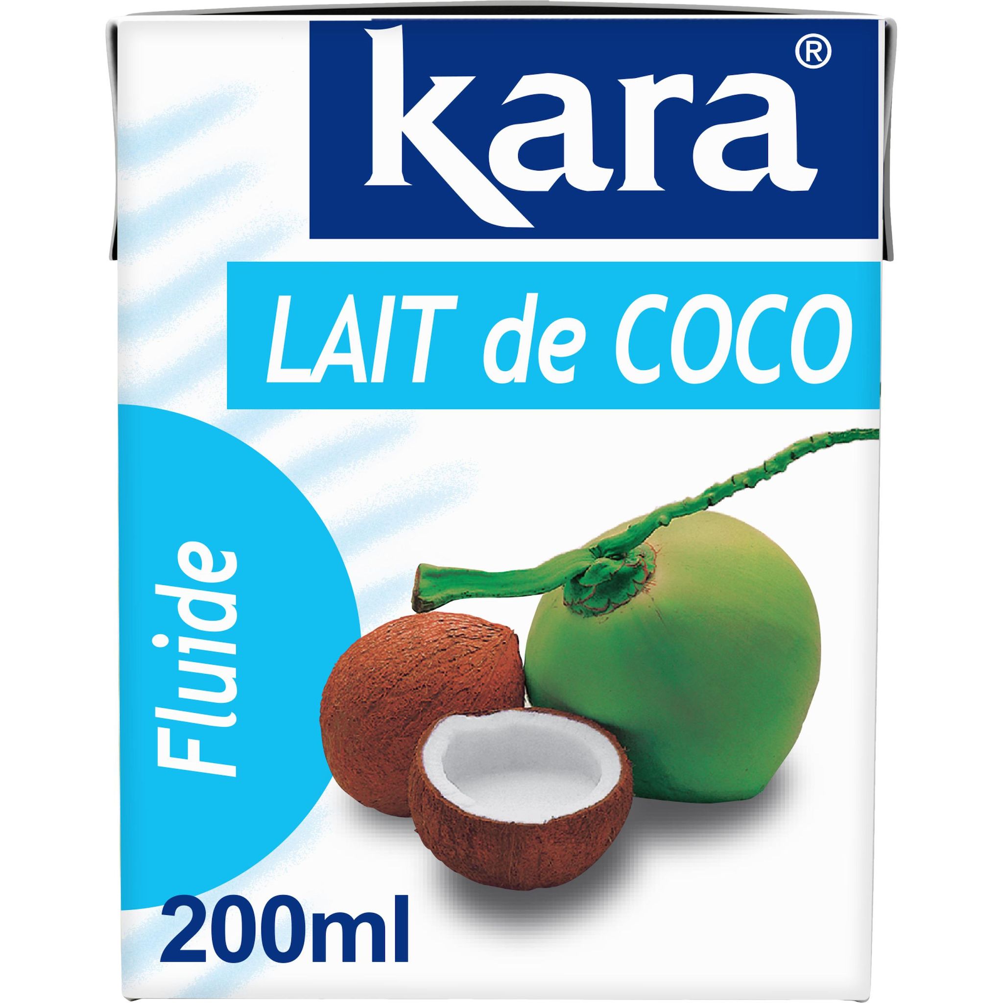 Voir la diapositive 2 : KARA Lait de coco fluide brique 200ml