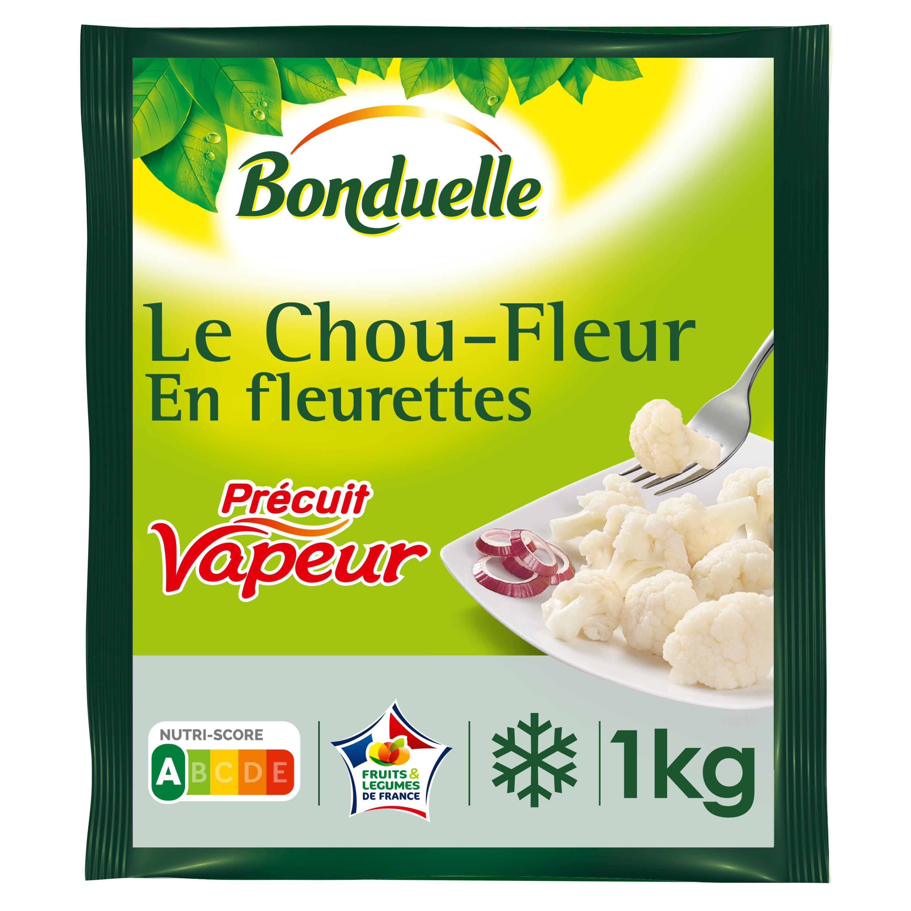 Voir la diapositive 3 : BONDUELLE Chou-fleur en fleurettes précuit vapeur 5 portions 1kg