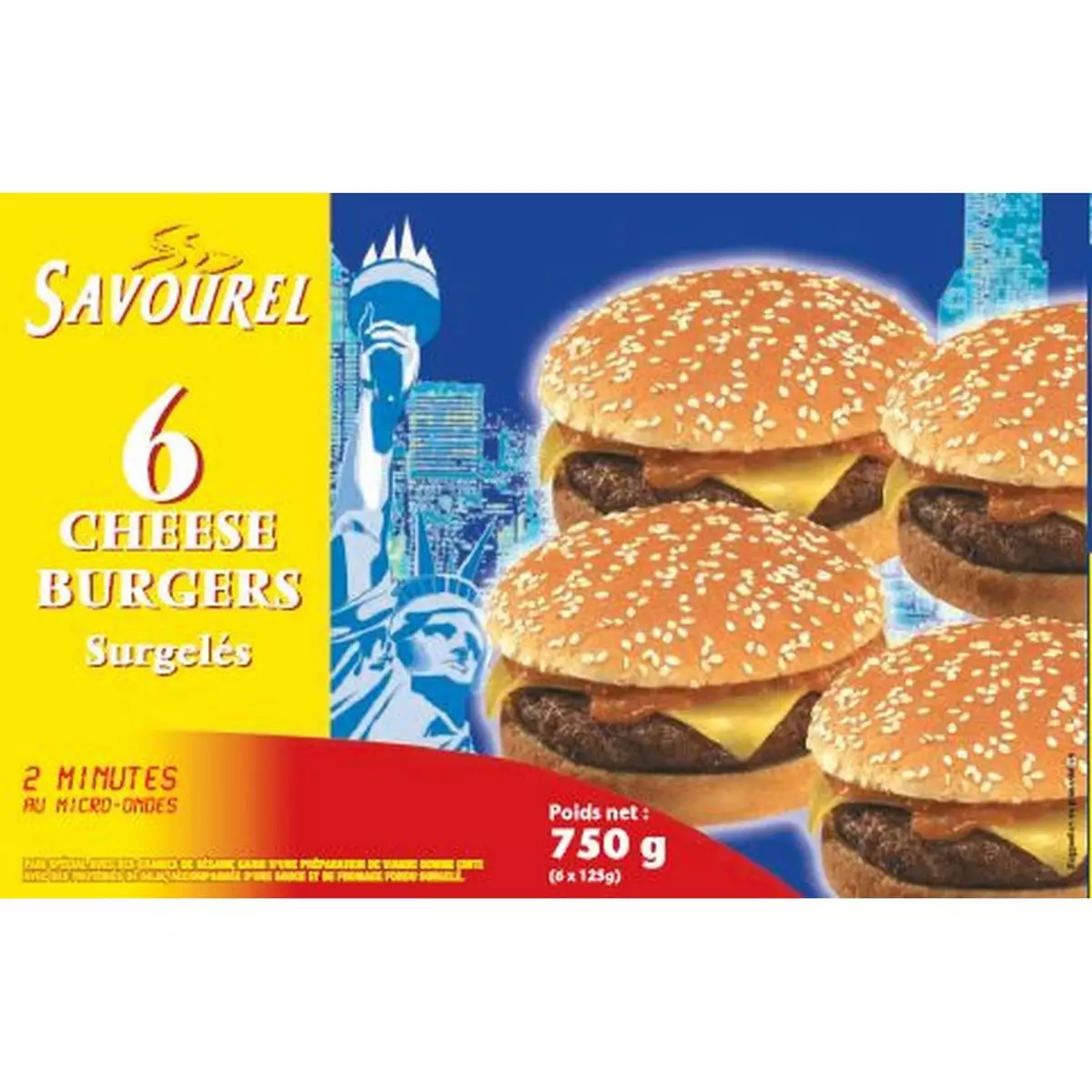 SAVOUREL Cheeseburger 6 pièces 750g