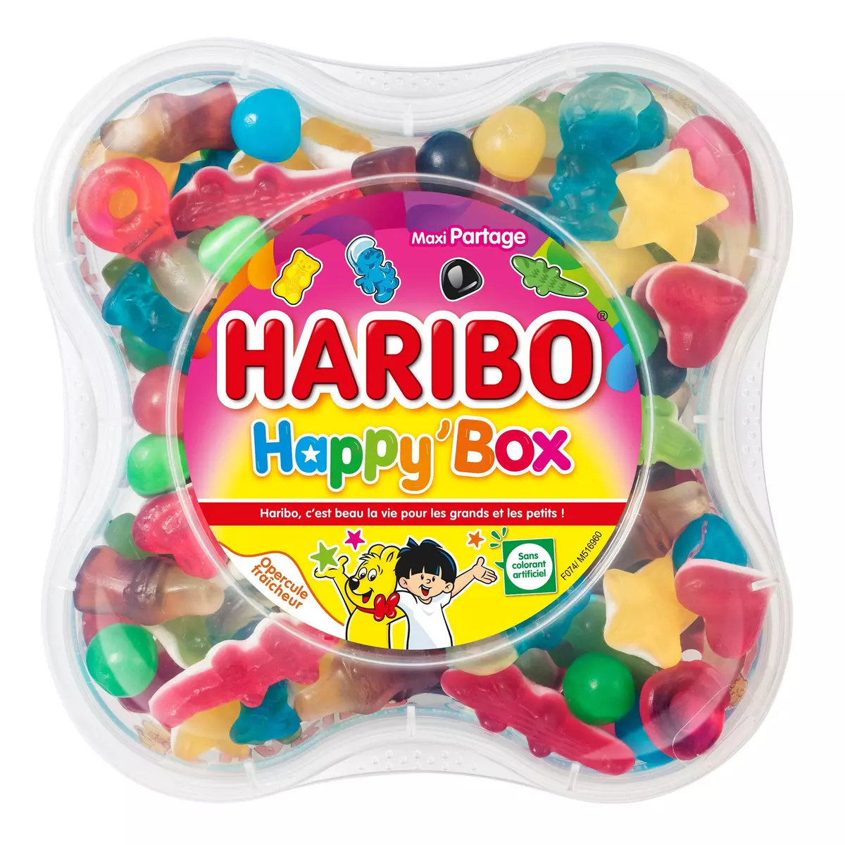 HARIBO Happy'box Boite d'assortiment de bonbons 600g