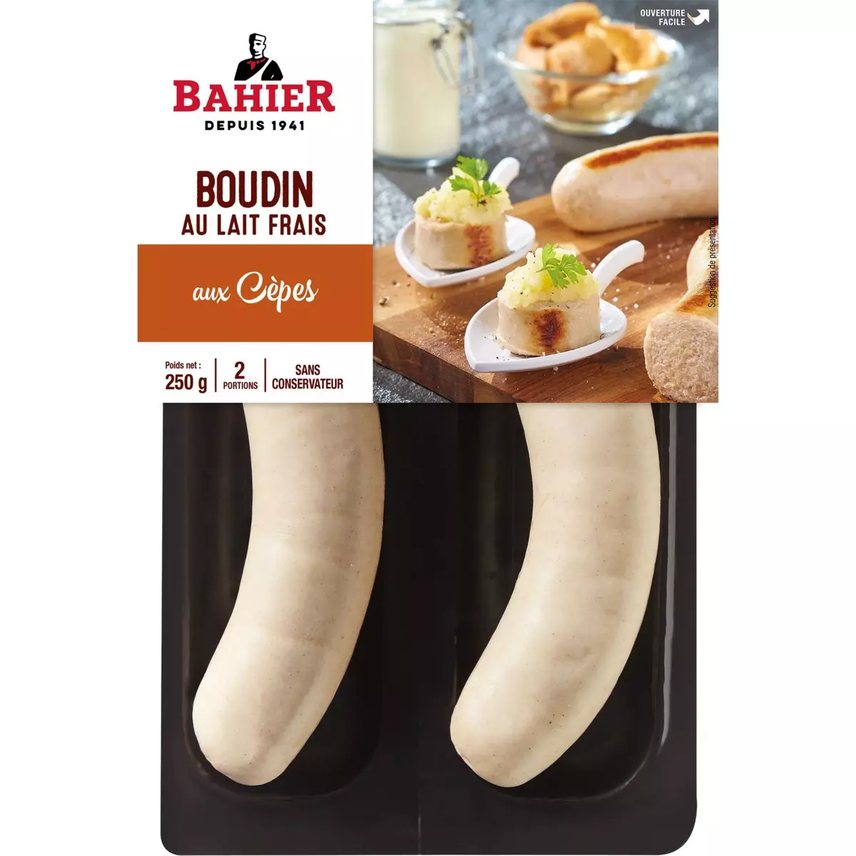 BAHIER Boudin blanc aux cêpes 2x125g