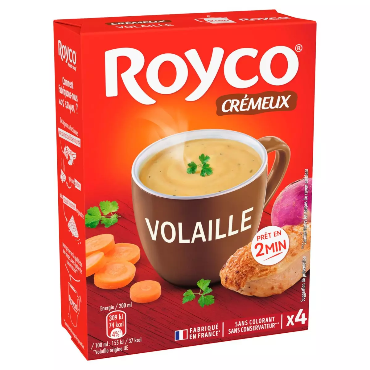 ROYCO Soupe instantanée crème de volaille 4 sachets 80cl
