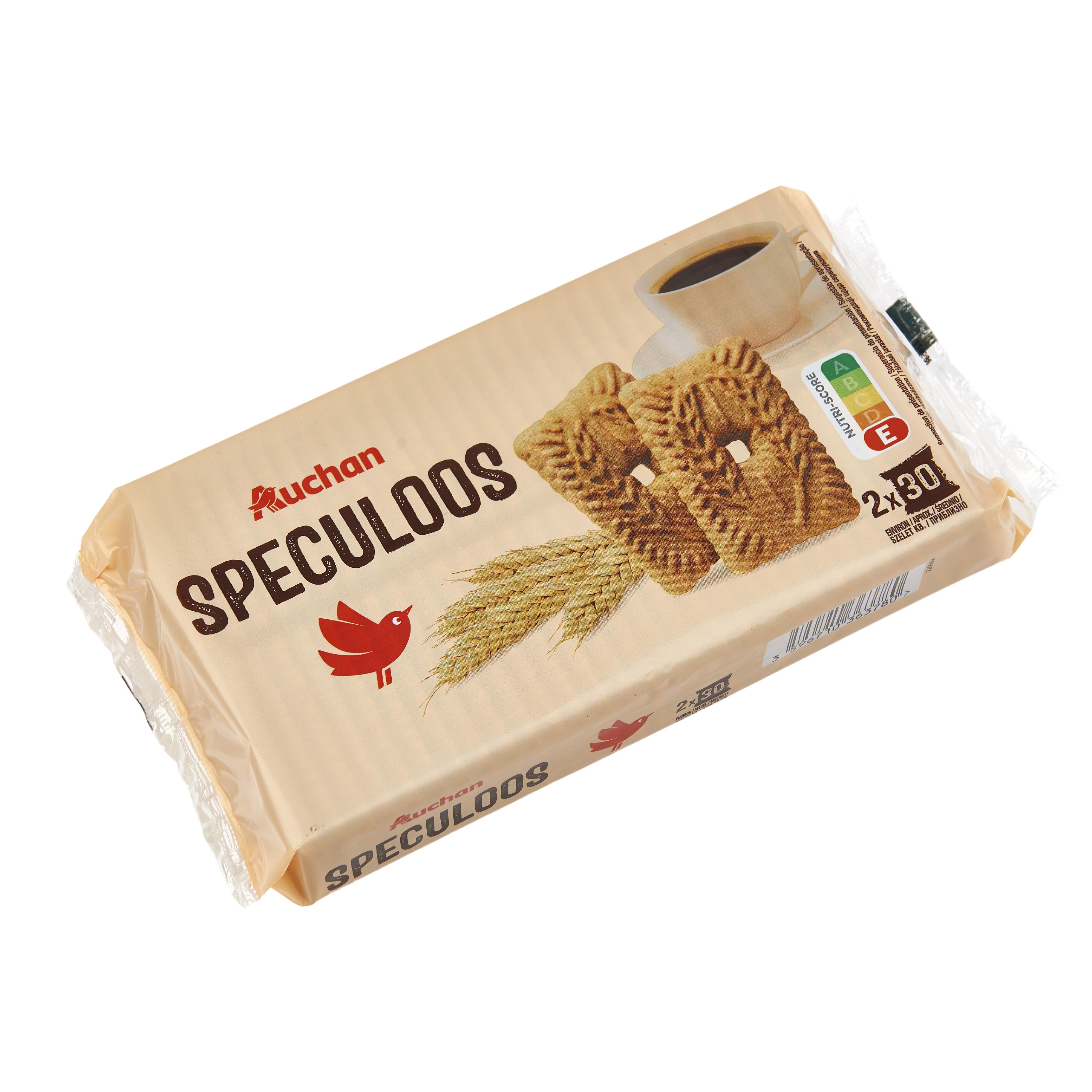 Voir la diapositive 2 : AUCHAN Biscuits Speculoos tradition sachets fraîcheur 2x30 biscuits 500g