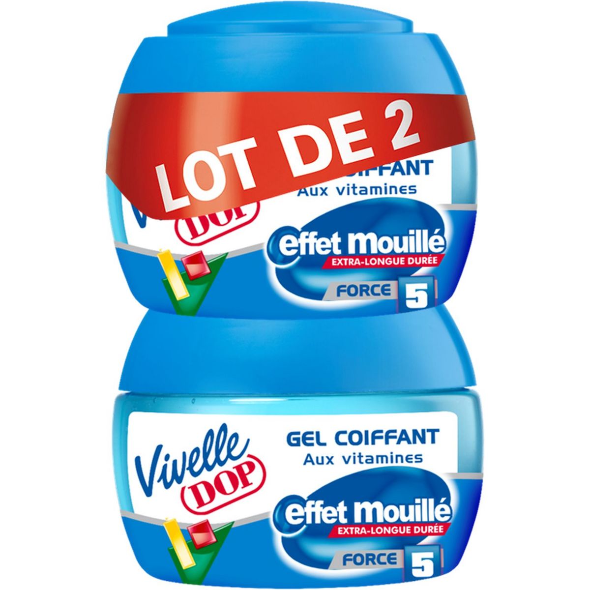 VIVELLE DOP Gel coiffant effet mouillé extra longue durée force 5 2x150ml