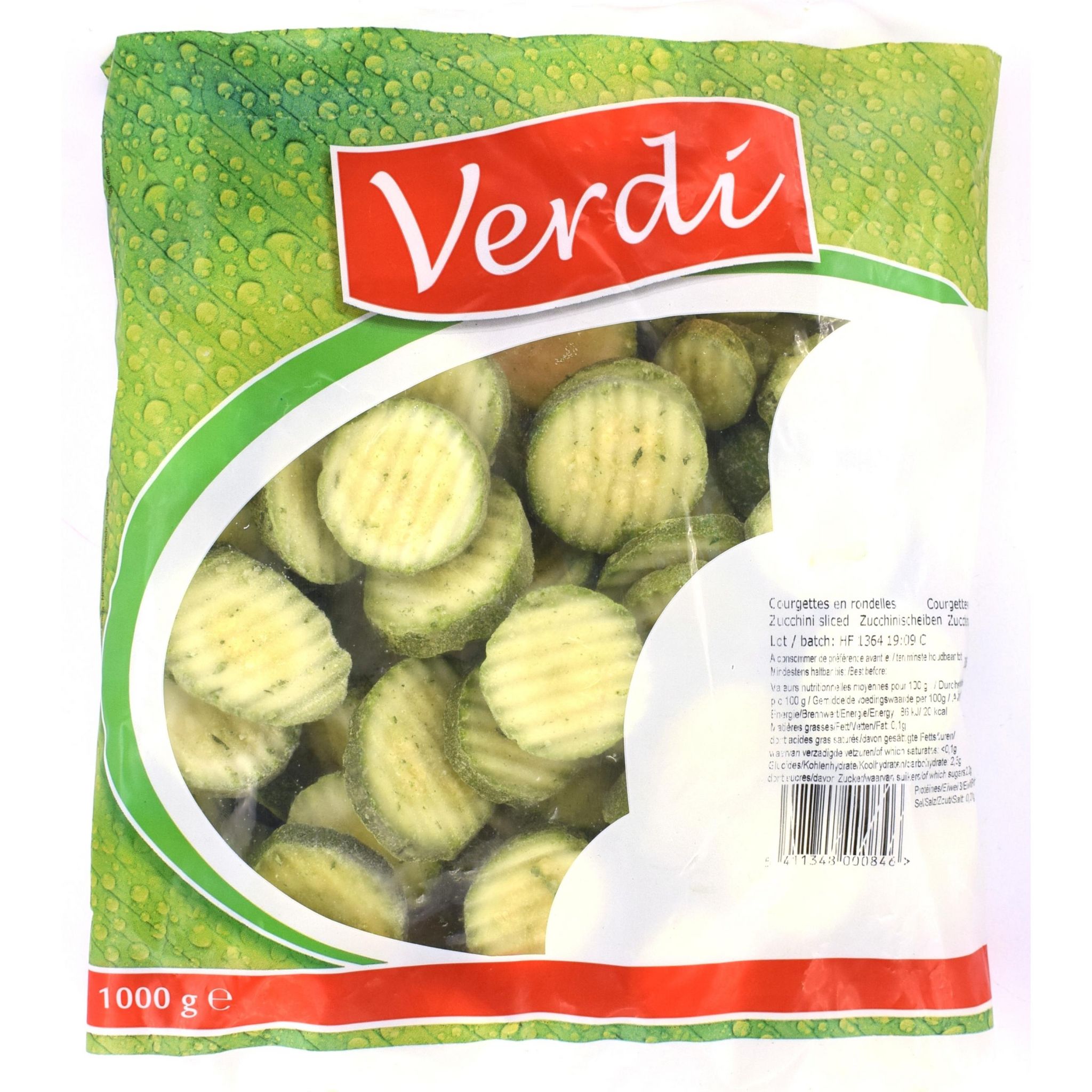 Voir la diapositive 2 : VERDI Courgettes en rondelles 1kg