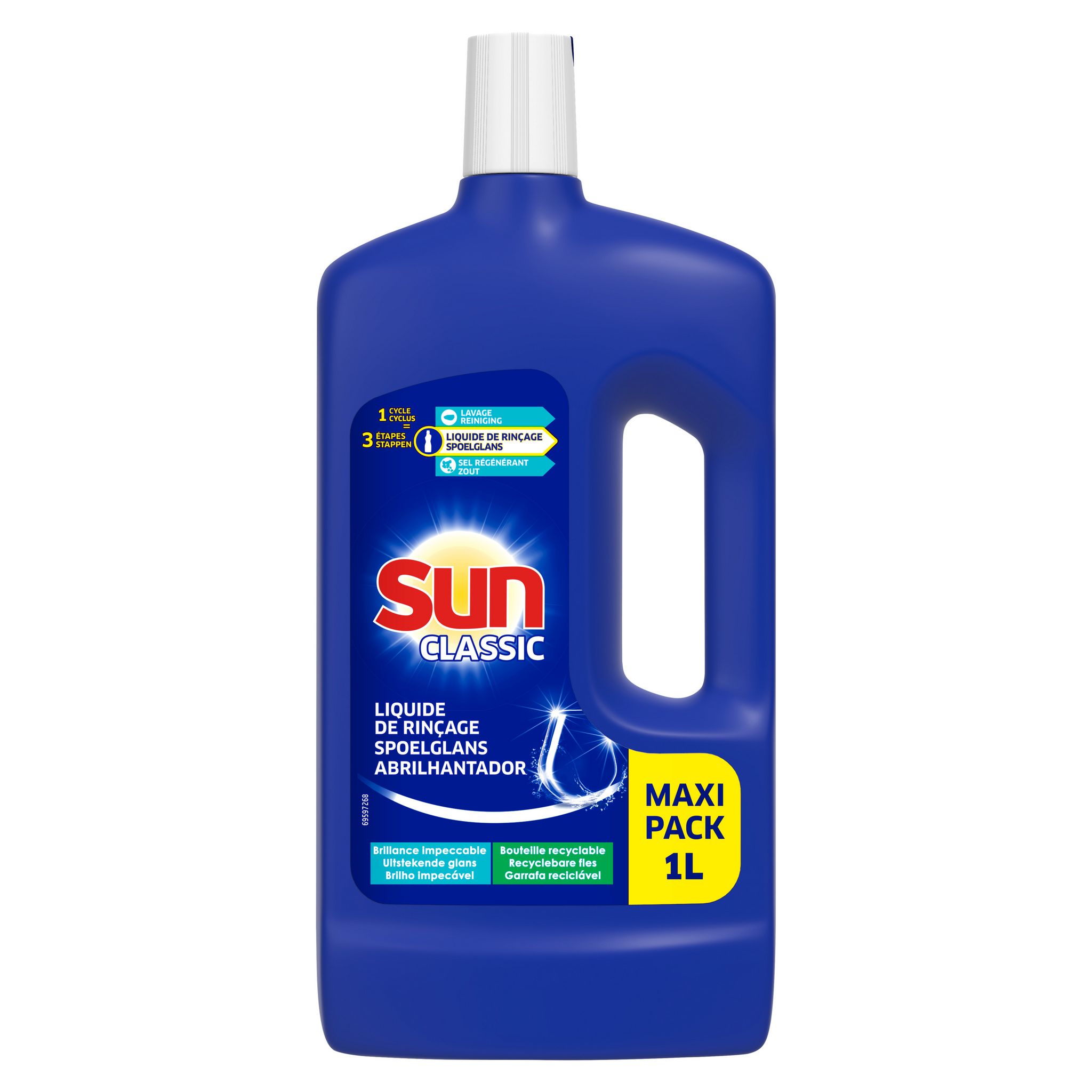 SUN Liquide de rinçage lave-vaisselle classic triple action 1l