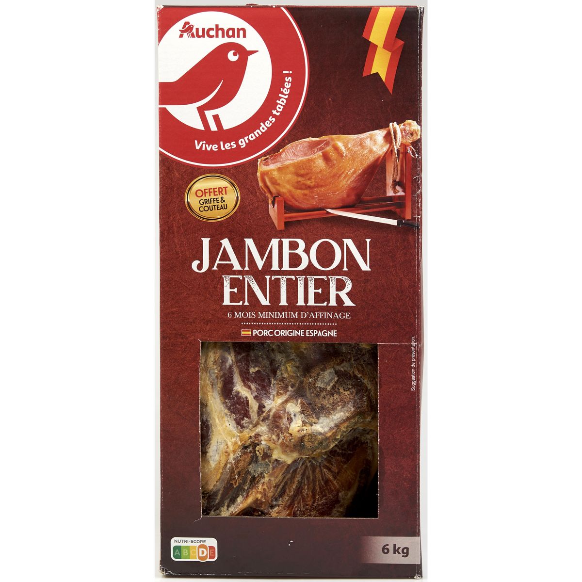AUCHAN Jambon +griffe +couteau 6kg