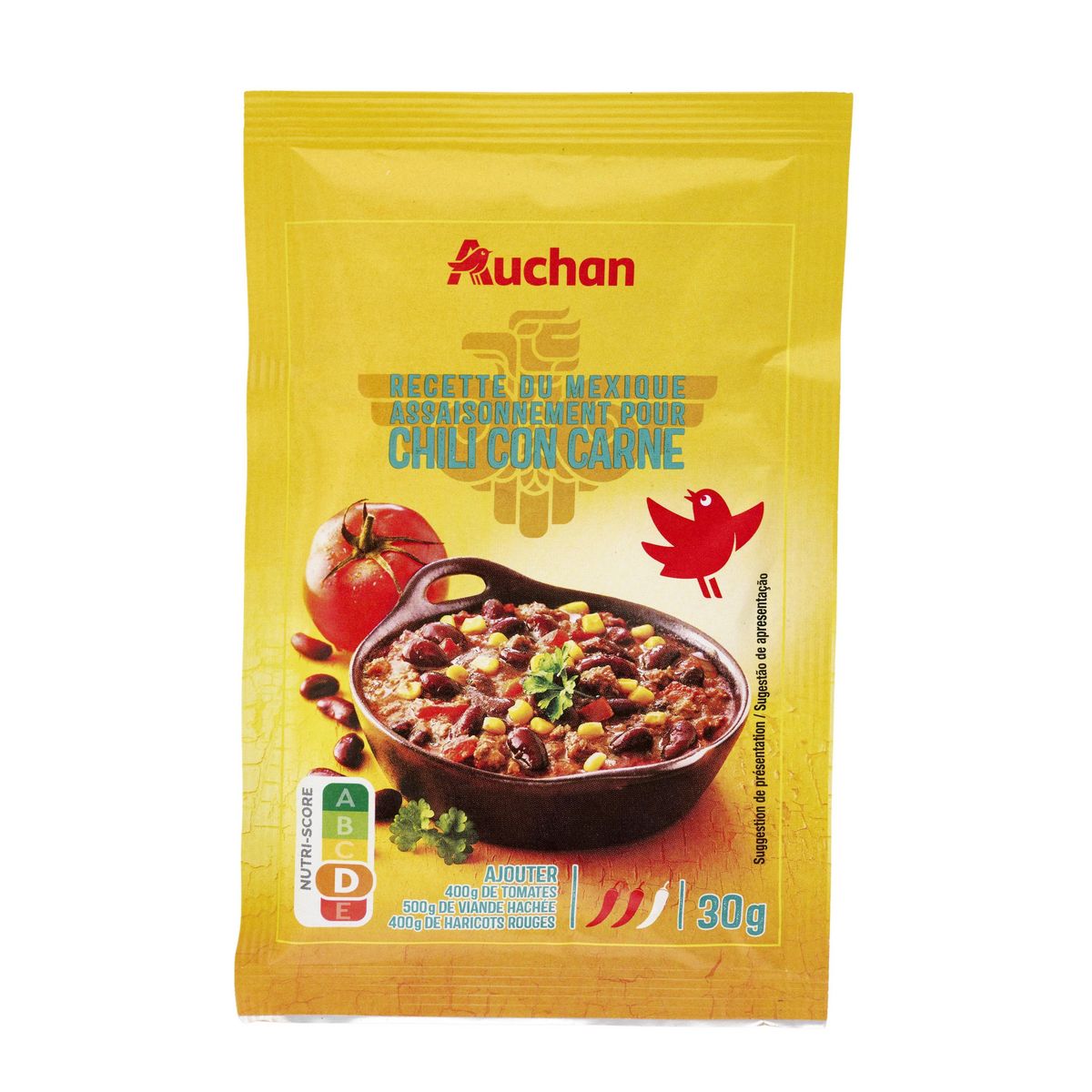 AUCHAN Assaisonnement pour chili con carne medium 30g
