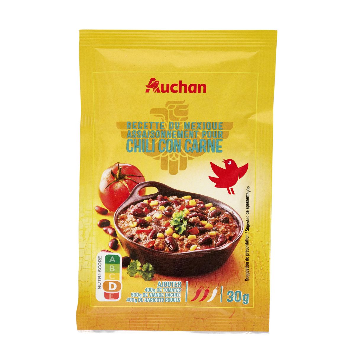 AUCHAN Assaisonnement pour chili con carne medium 30g