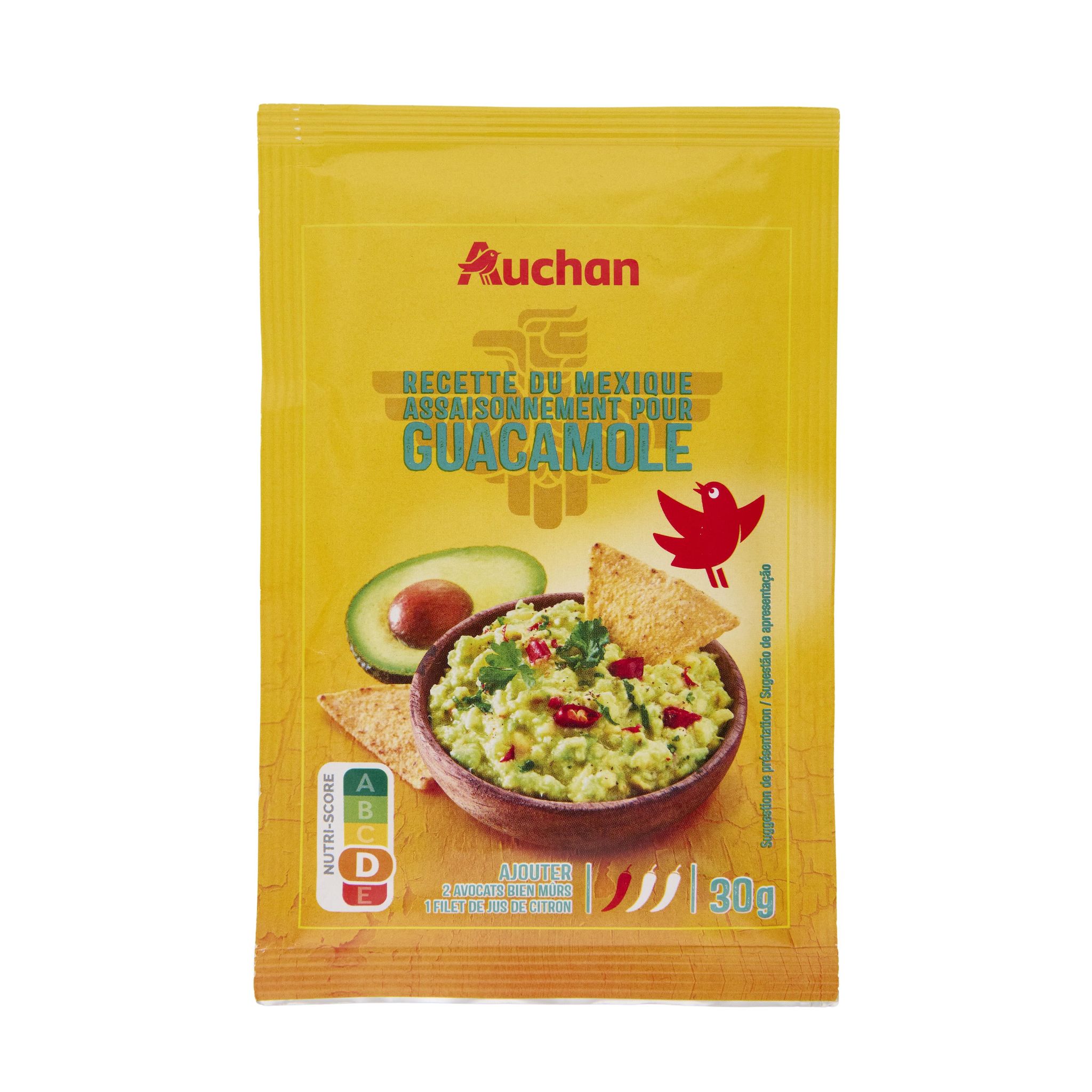 Voir la diapositive 2 : AUCHAN Assaisonnement doux pour guacamole 30g