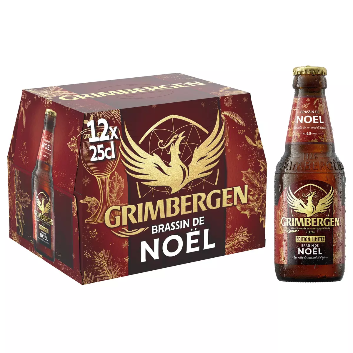 GRIMBERGEN Bière ambrée brassin de Noël 6,5% bouteilles 12x25cl
