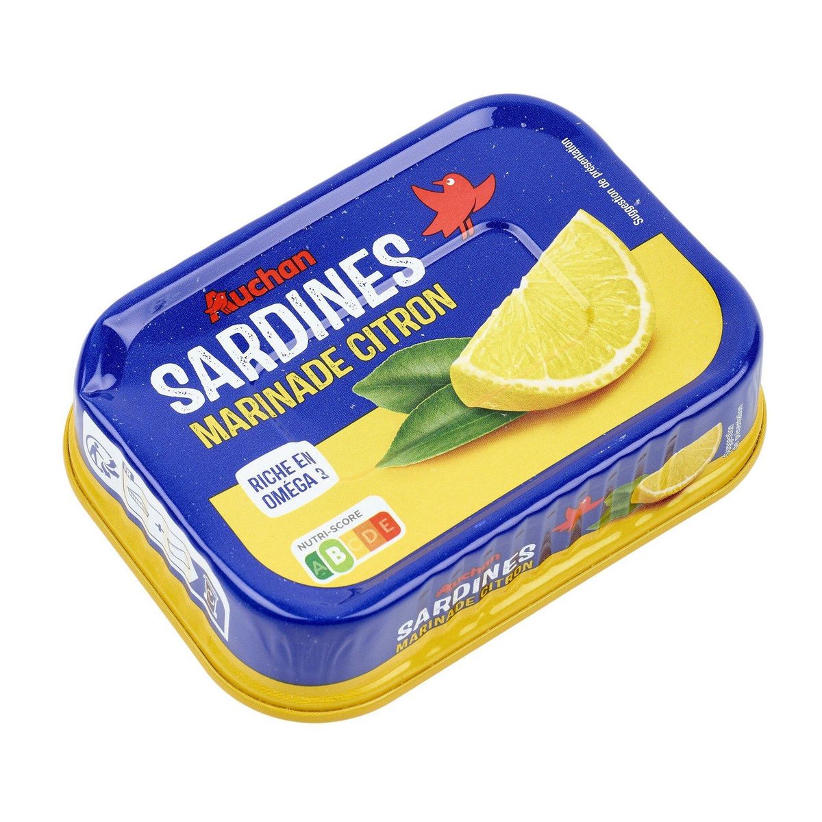 AUCHAN Sardines au citron et basilic sans huile 135g