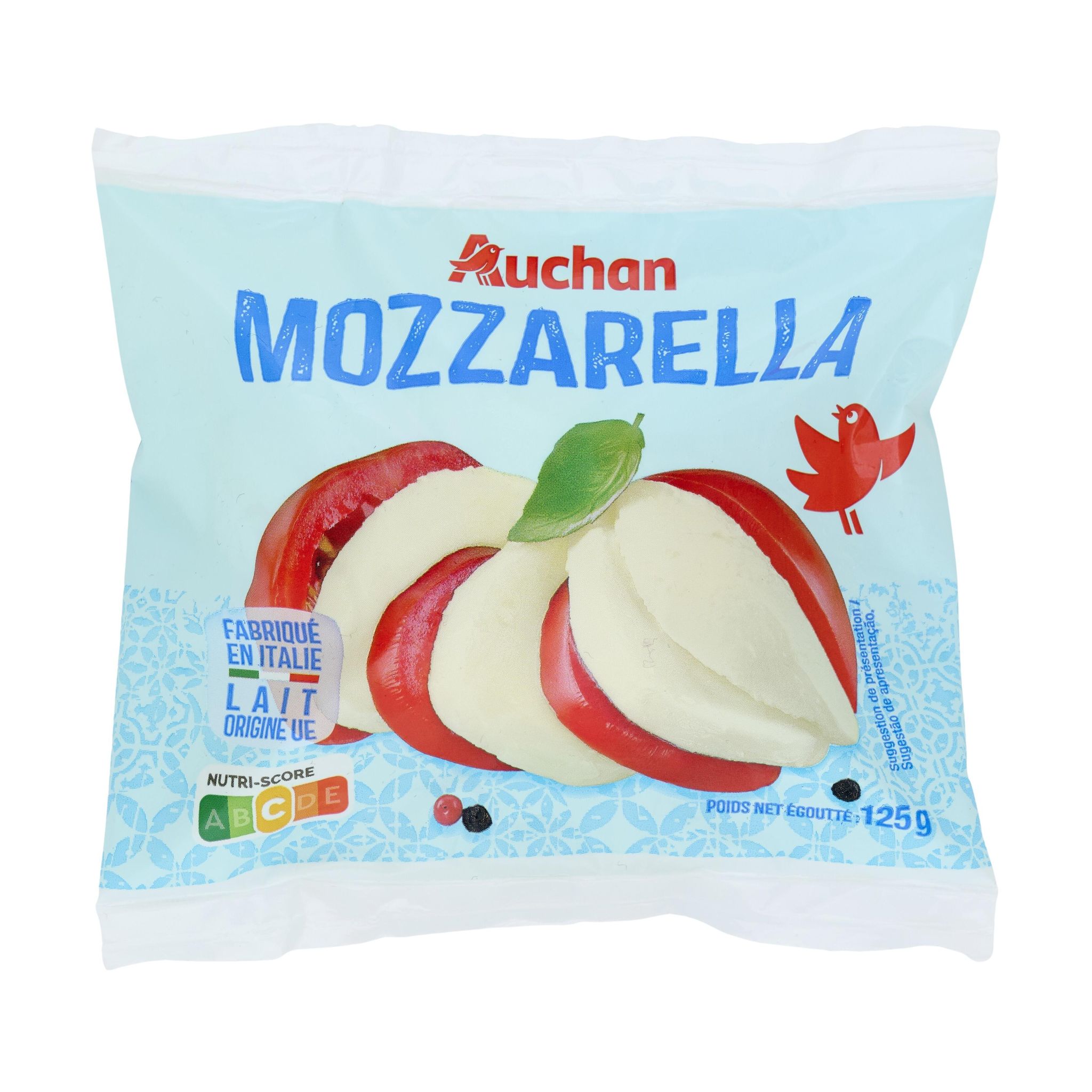 Voir la diapositive 3 : AUCHAN Mozzarella en boule 125g