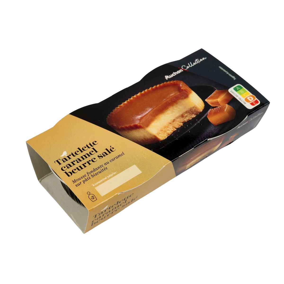 AUCHAN COLLECTION Tarte au caramel au lait 2x80g