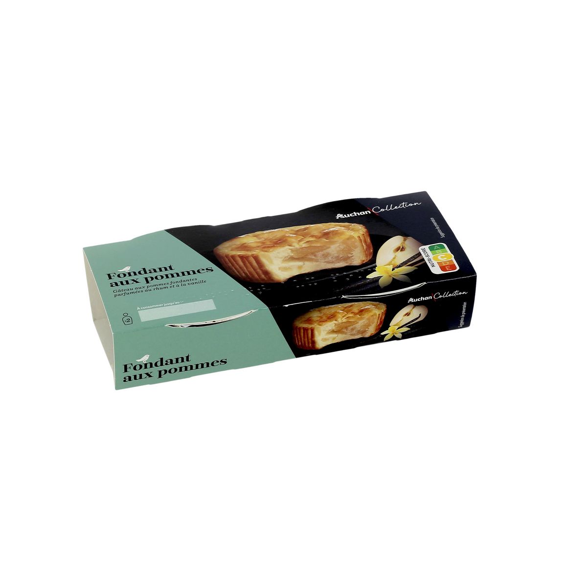 AUCHAN COLLECTION Fondant aux pommes parfumés au rhum et à la vanille 2x75g