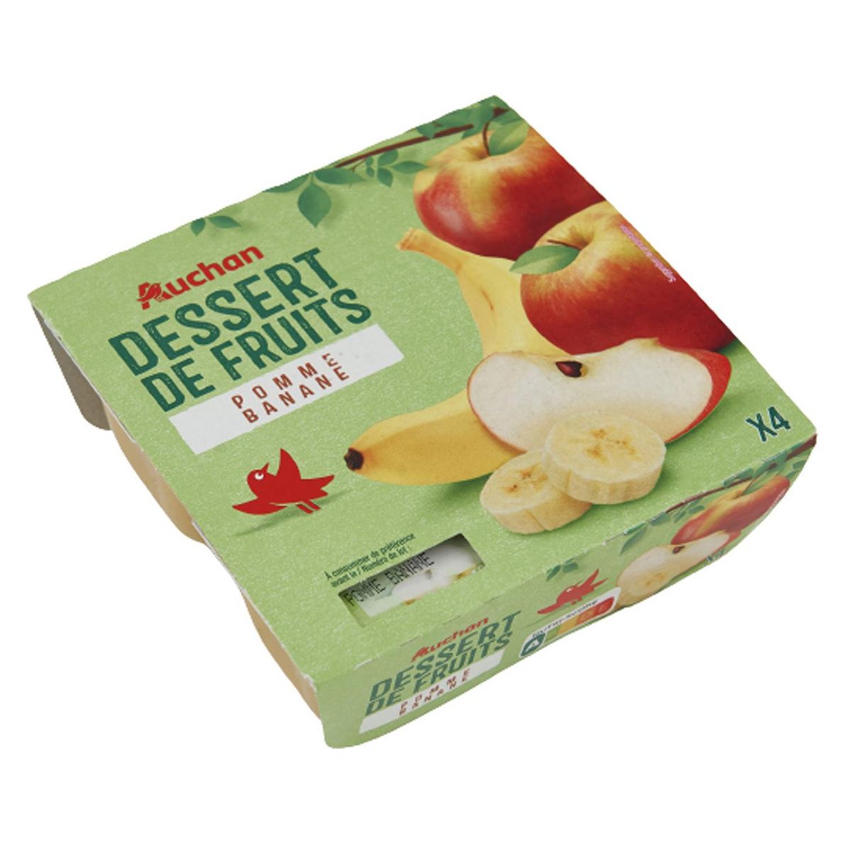 AUCHAN Spécialité pomme banane 4x100g