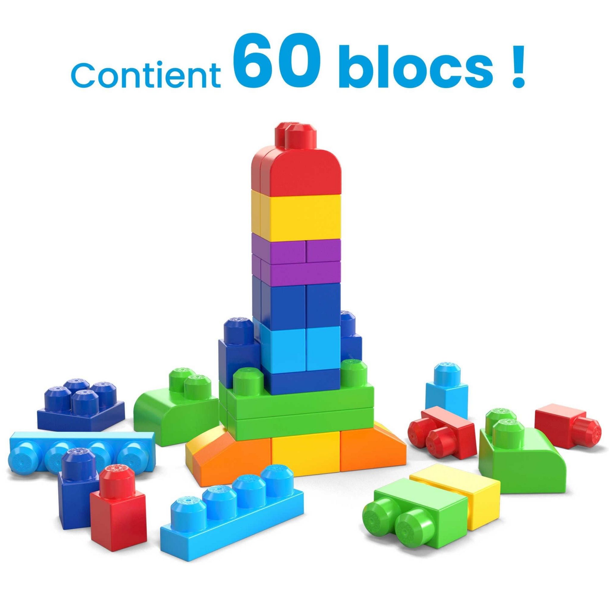 Voir la diapositive 3 : MATTEL Sac Medium Classique 60 briques - Mega Blocs