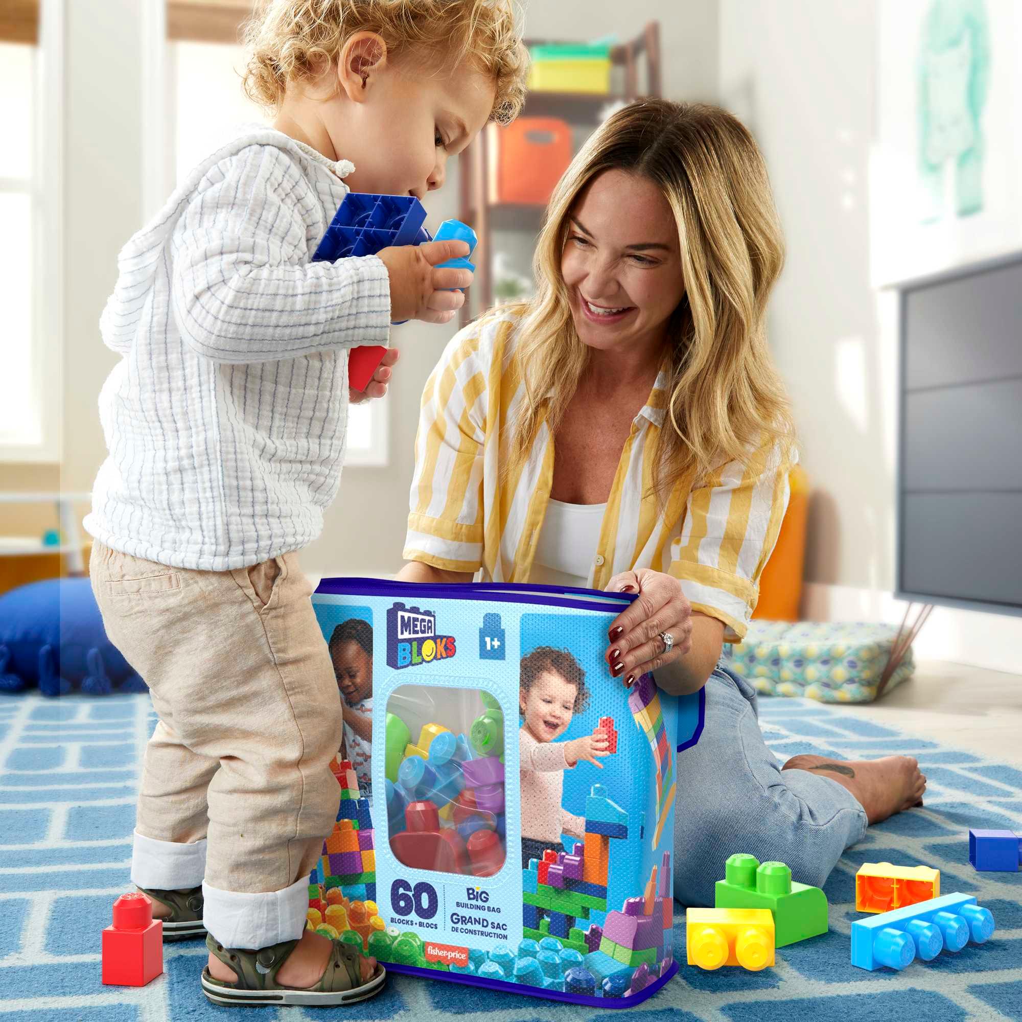 Voir la diapositive 4 : MATTEL Sac Medium Classique 60 briques - Mega Blocs