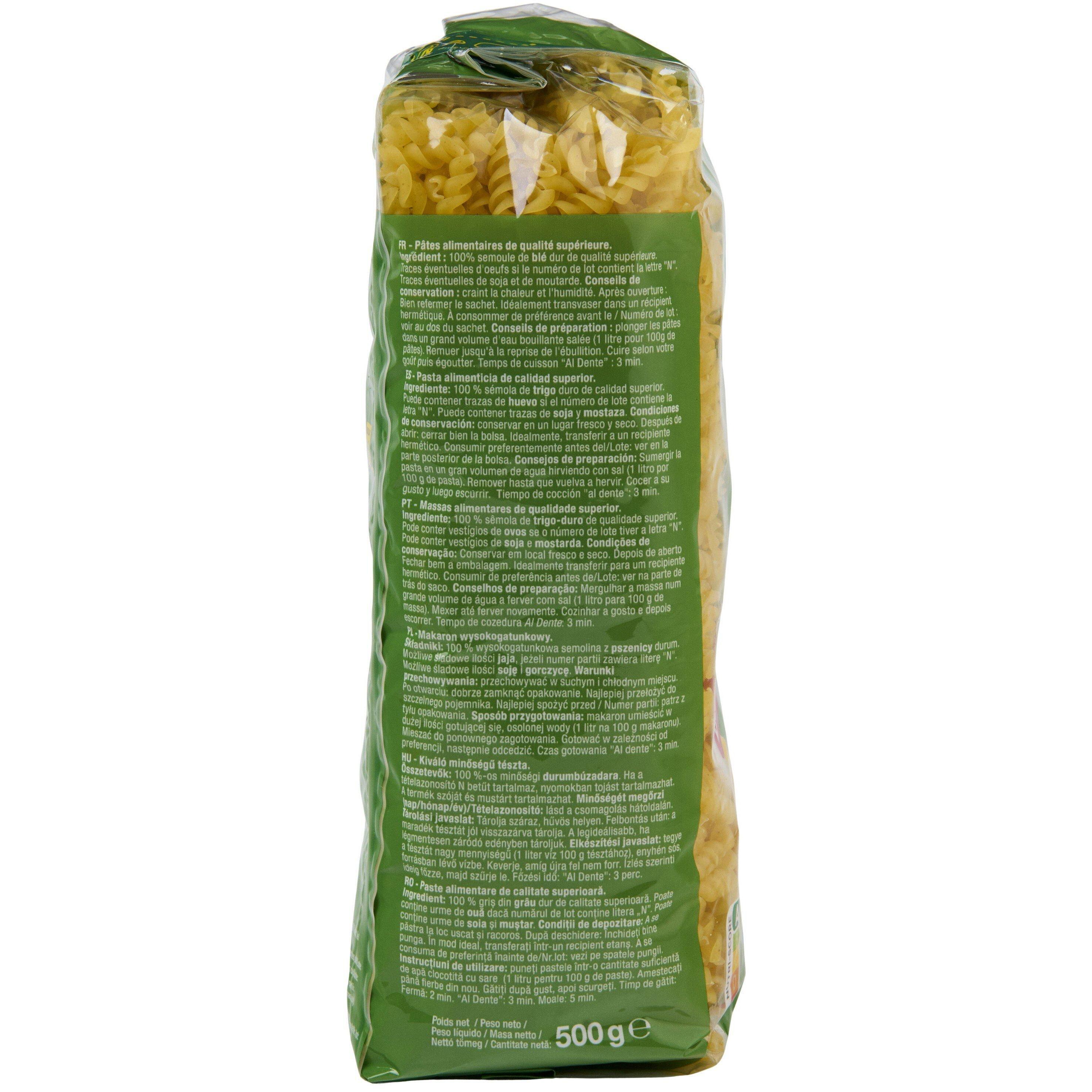 Voir la diapositive 2 : AUCHAN Torti cuisson rapide 3min 500g