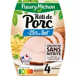 FLEURY MICHON Rôti de porc réduit en sel et sans nitrite 4 tranches 160g