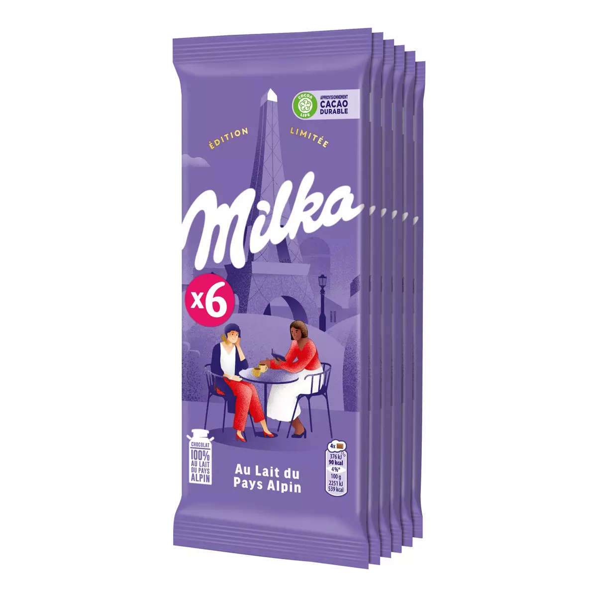 MILKA Tablette de chocolat au lait du Pays Alpin 6 pièces 6x100g