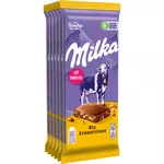 MILKA Tablette de chocolat au lait riz croustillant 6 pièces 6x100g