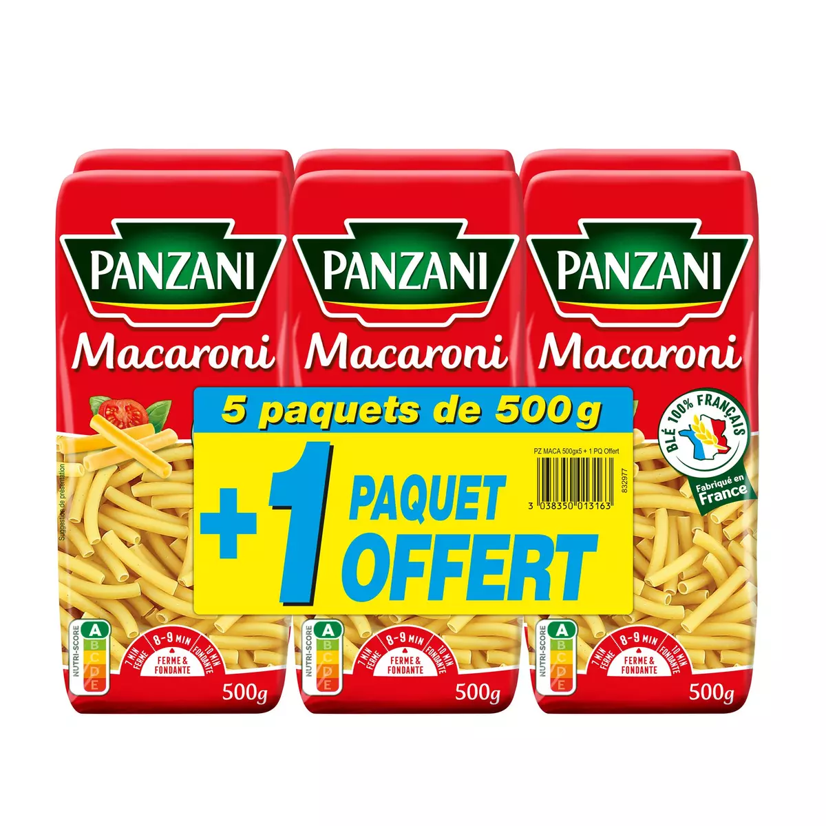 PANZANI Macaroni 5x500g +1offert 3kg