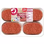 AUCHAN Steaks Hachés pur bœuf 15%mg 8 pièces 800g