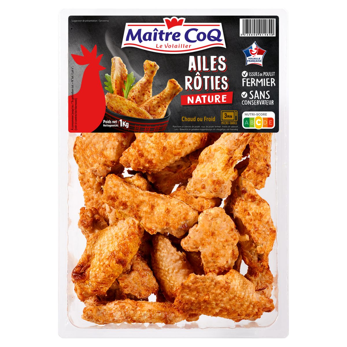 MAITRE COQ Aile de poulet rôtie nature 1kg