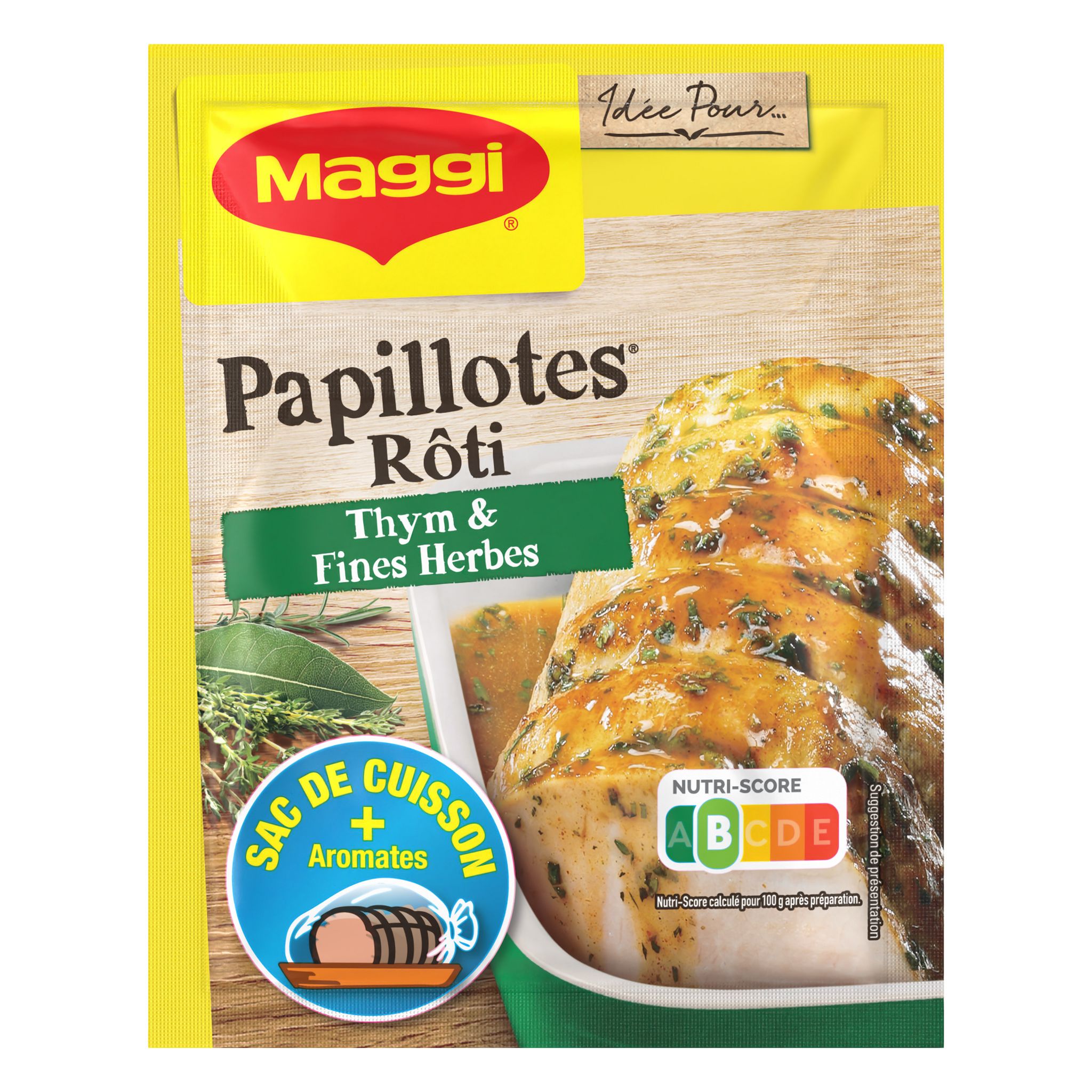 MAGGI Papillotes Rôti Thym Et Fines Herbes 1 Pièce 28g Pas Cher - Auchan.fr