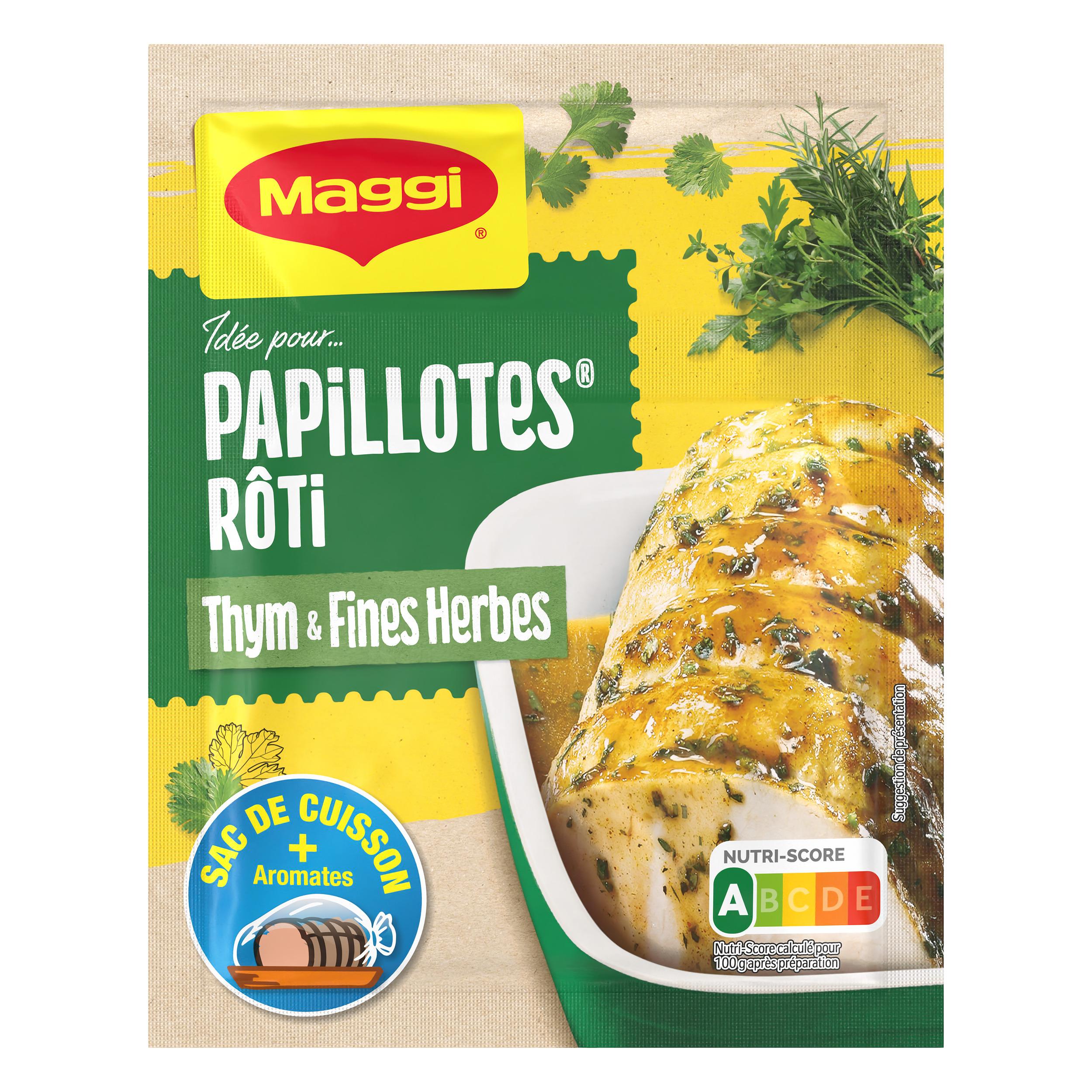 Voir la diapositive 2 : MAGGI Papillotes rôti thym et fines herbes 1 pièce 28g