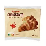 AUCHAN Croissants pur beurre 6 pièces 360g
